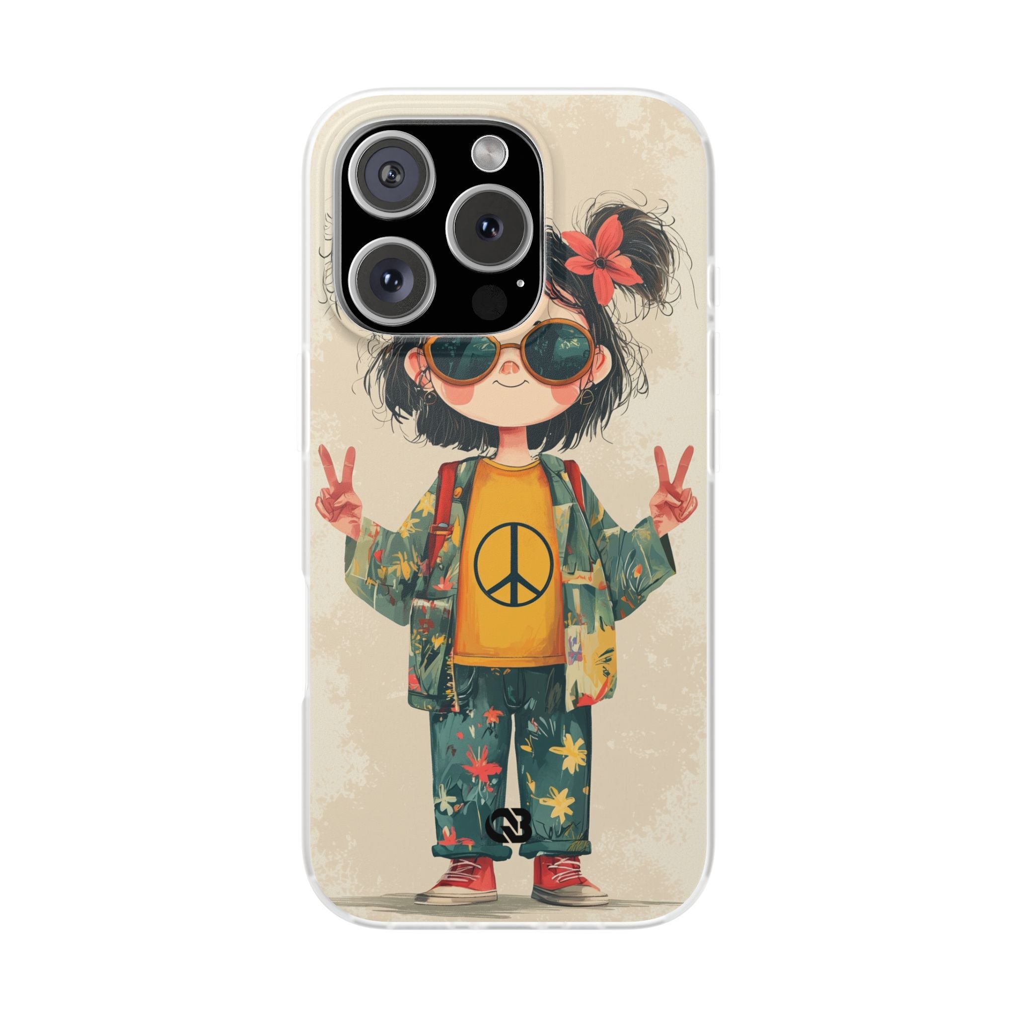 Retro Peace Girl · Soft Phone Case for iPhone