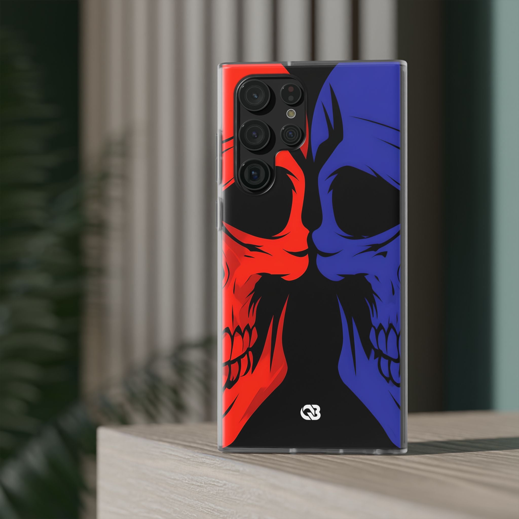 Crimson Cobalt Skulls · Soft Phone Case for Samsung