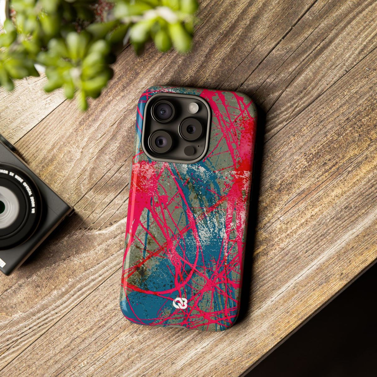 Neon Static Drip · Tough Phone Case for iPhone · Pink