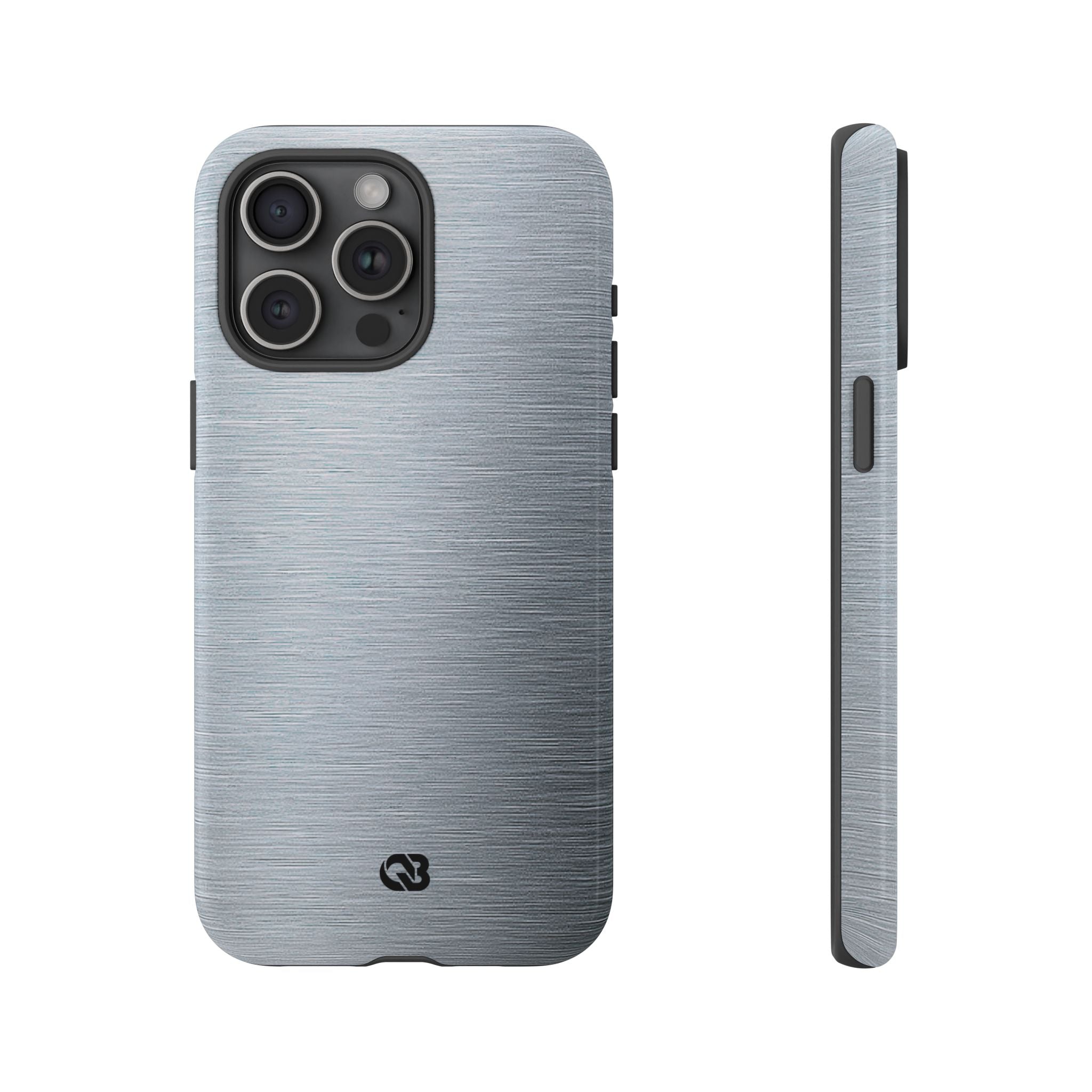 Silver Tough Phone Case for iPhone - Satin Chrome Grain