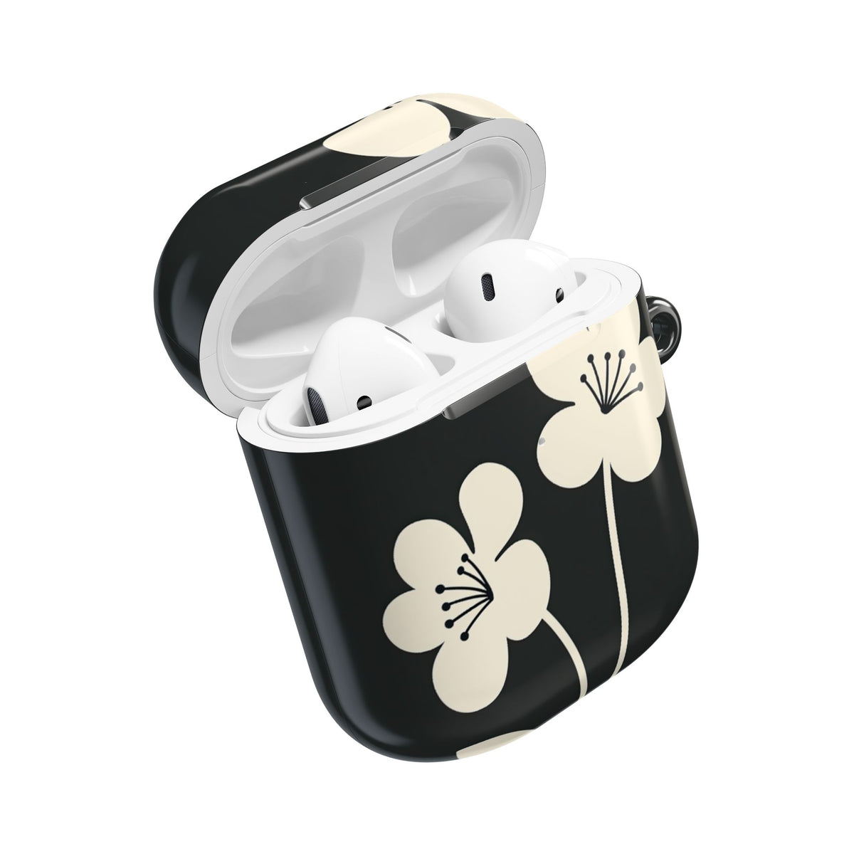 Nordic Blossom · Hard Case for AirPods & AirPods Pro · Black