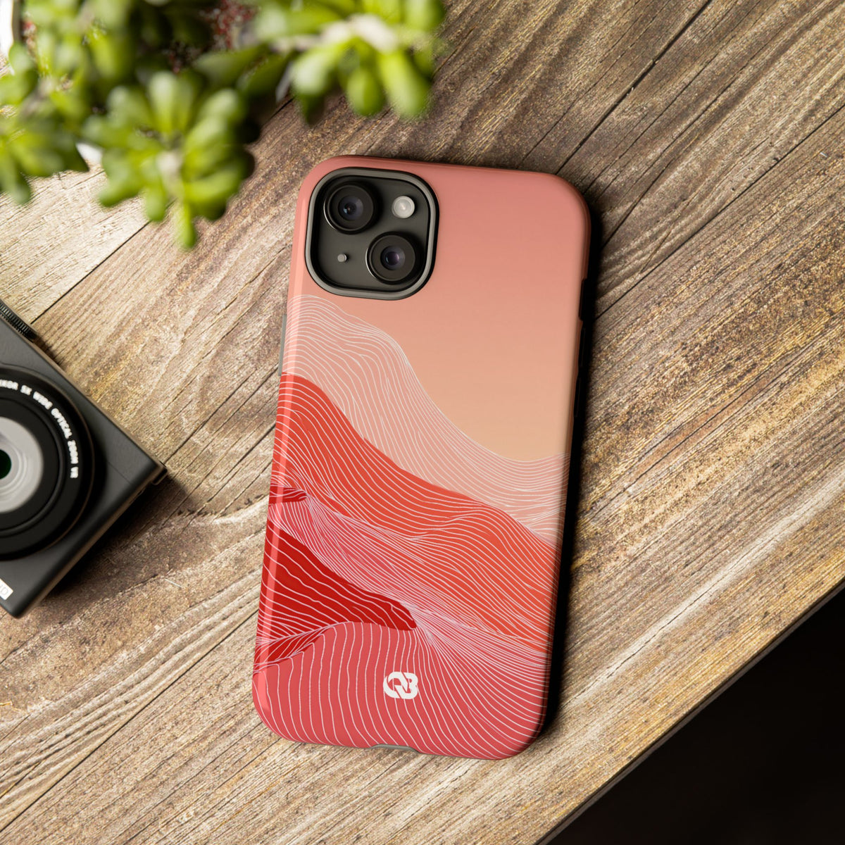 Coral Ridge Contours · Tough Phone Case for iPhone · Red