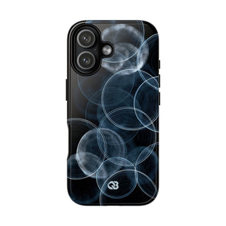 Blue Tough Phone Case for iPhone - Cyan Pulse Ripple