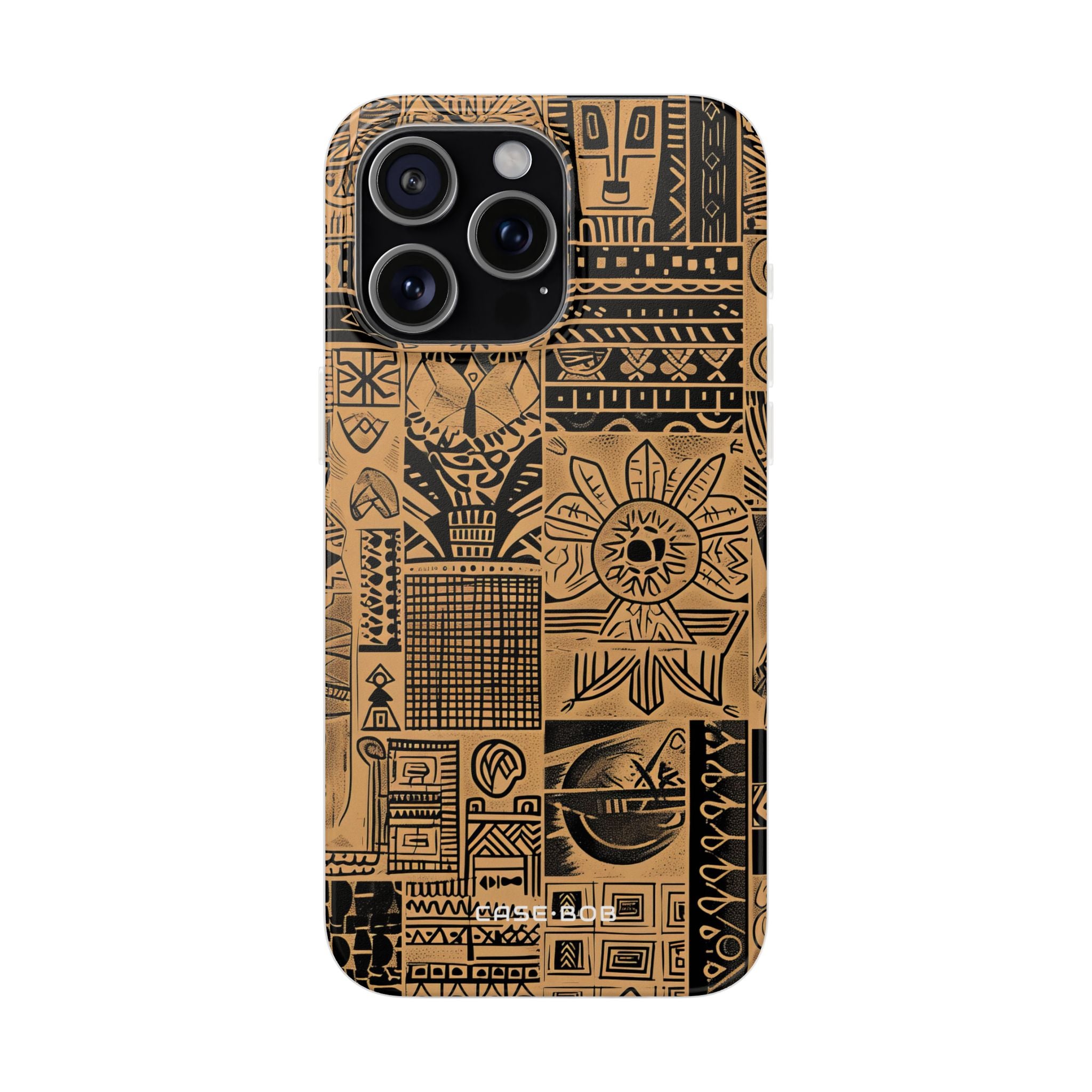 Tribal Faces iPhone 15 Pro Max Cover - Soft