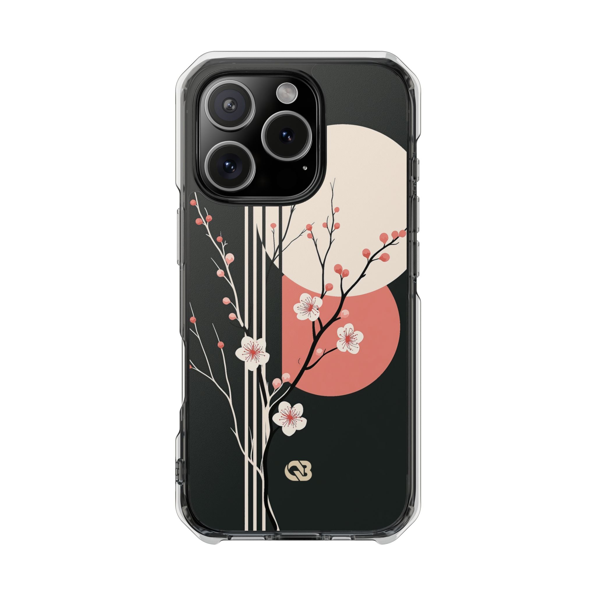 Black Impact MagSafe Phone Case for iPhone - Kyoto Midnight Blossom
