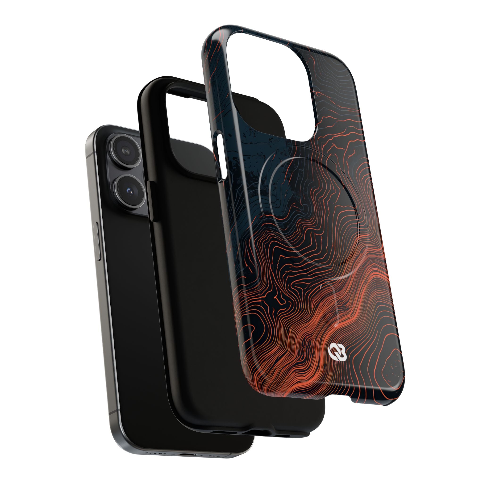 Black Tough 2.0 Magsafe Phone Case for iPhone - Volcanic Basalt Map