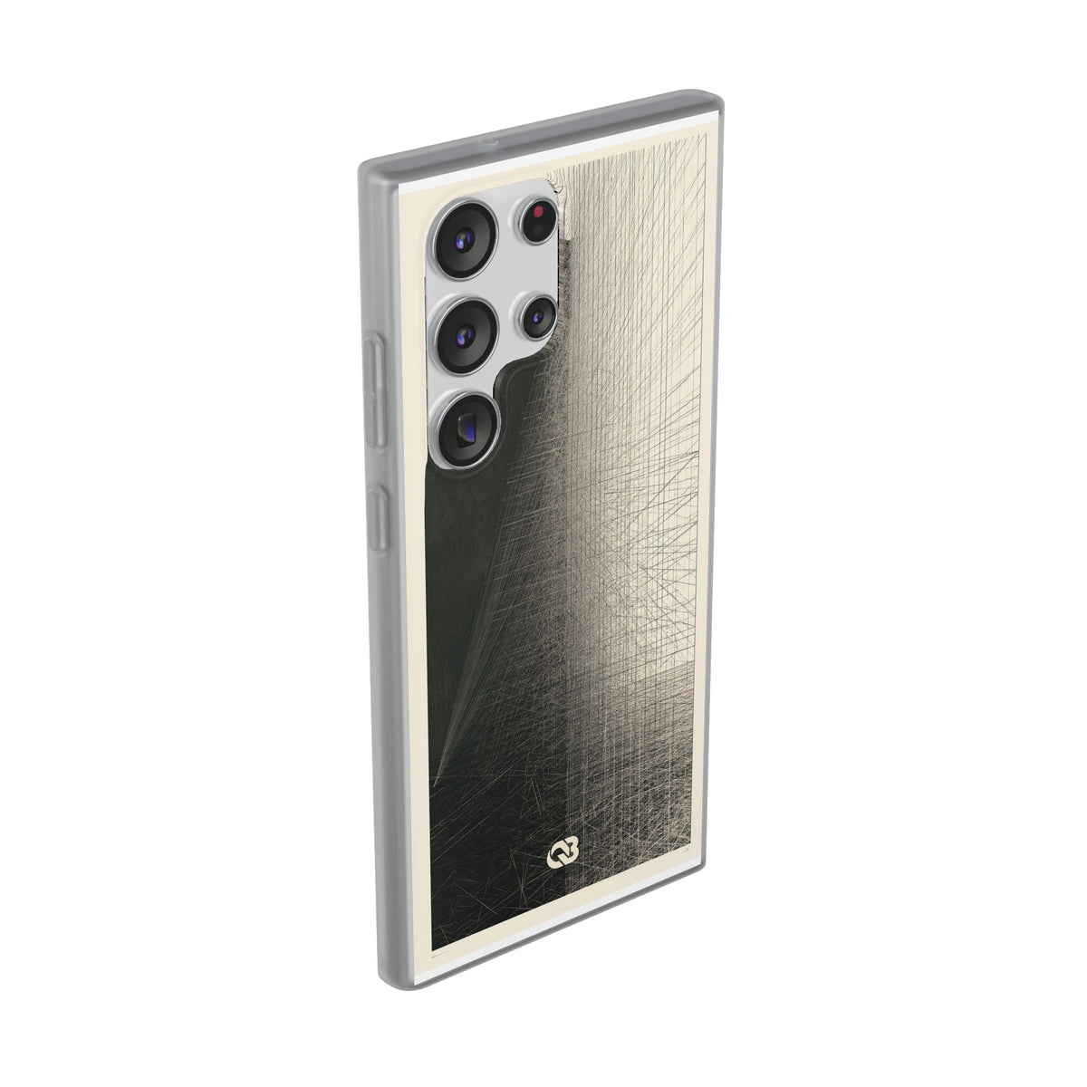 Beige Lite Phone Case for Samsung - Brutalist Graphite Grid