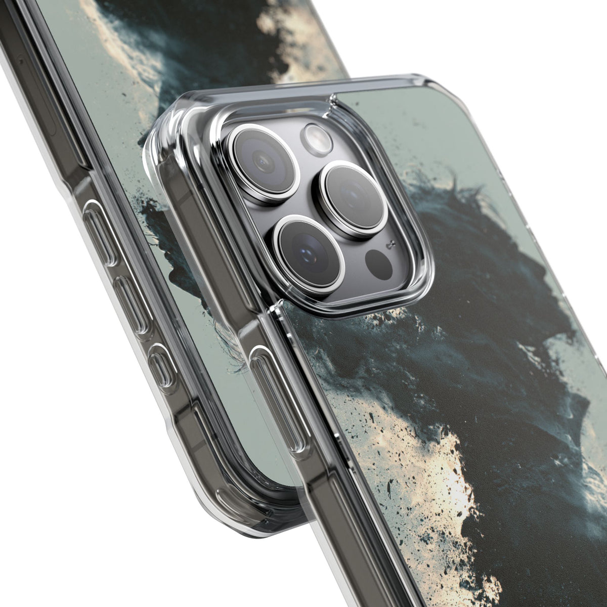 Ashen Dissolution · Clear Impact Magnetic Phone Case for iPhone · Black