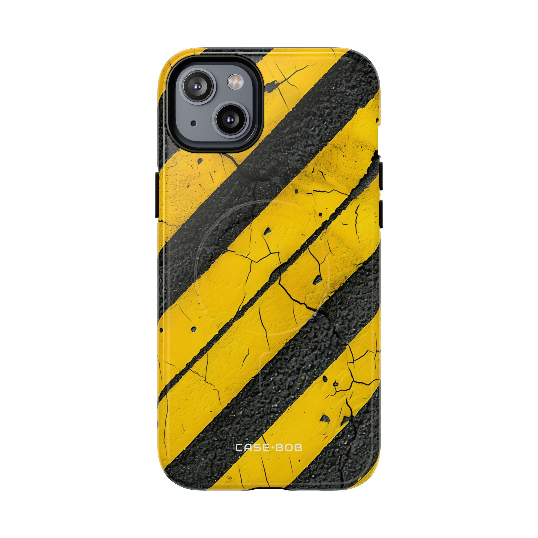 Yellow Stripe Distress iPhone 14 Plus Case - Tough+