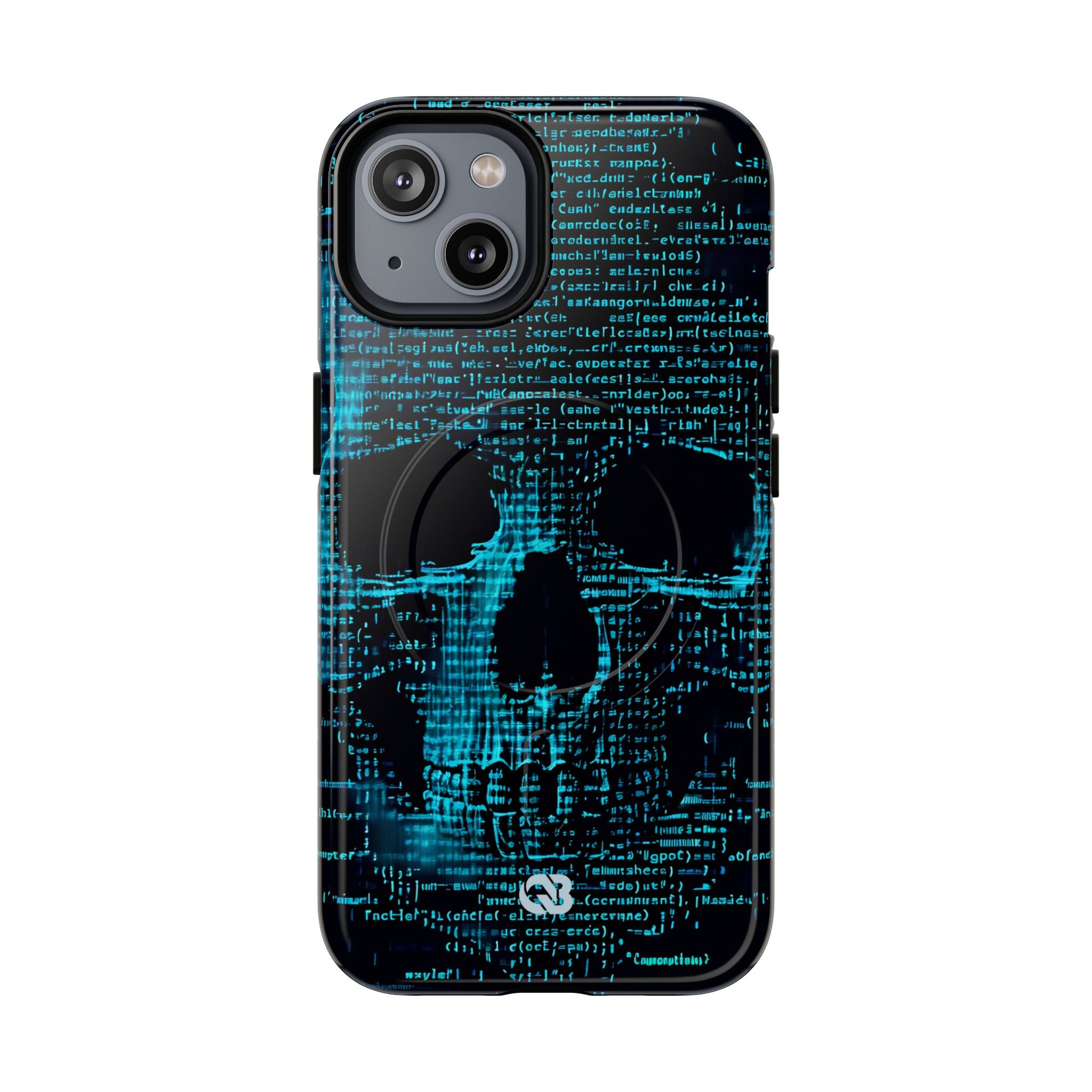 Cyan Glitch Skull · Tough+ Magsafe