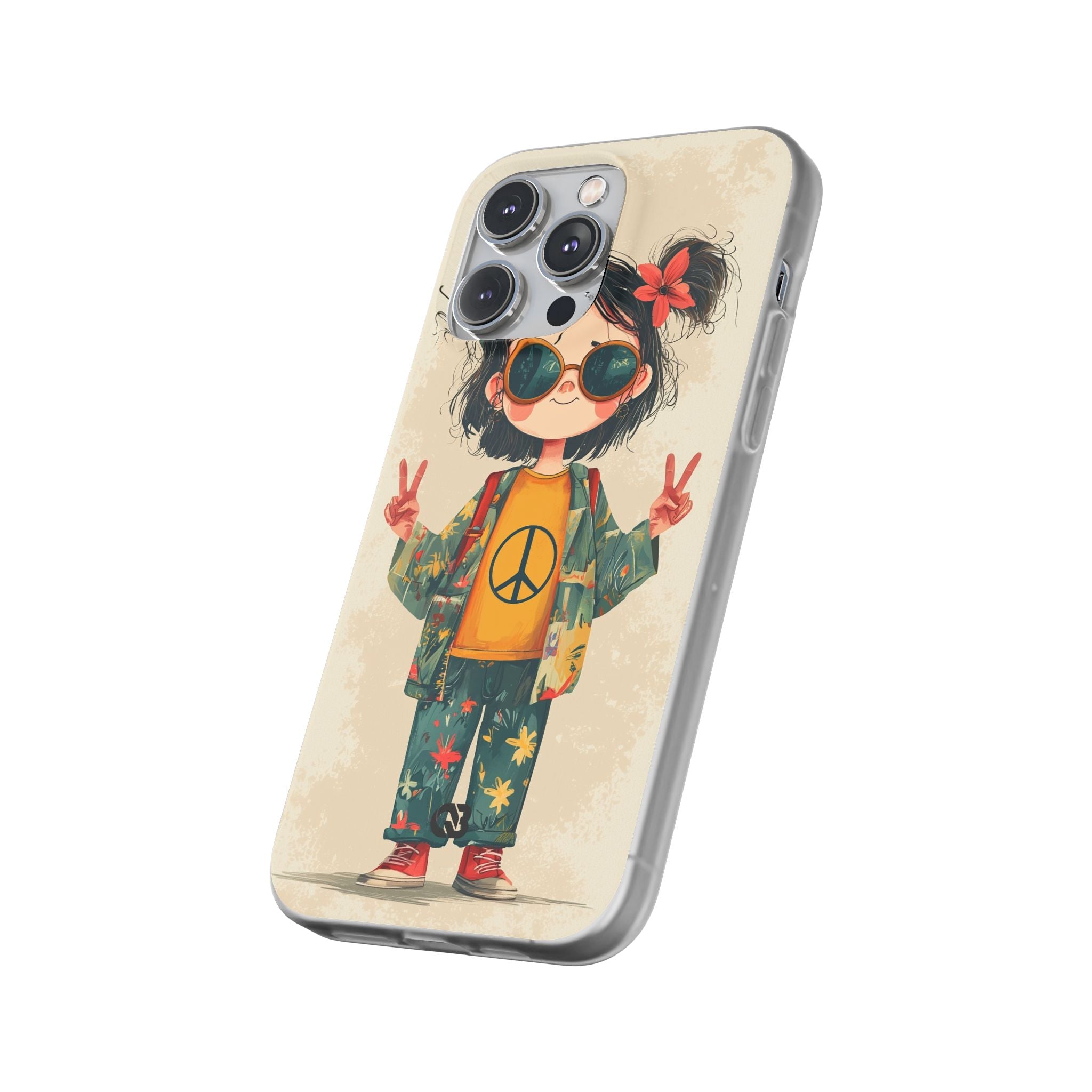 Retro Peace Girl · Soft Phone Case for iPhone