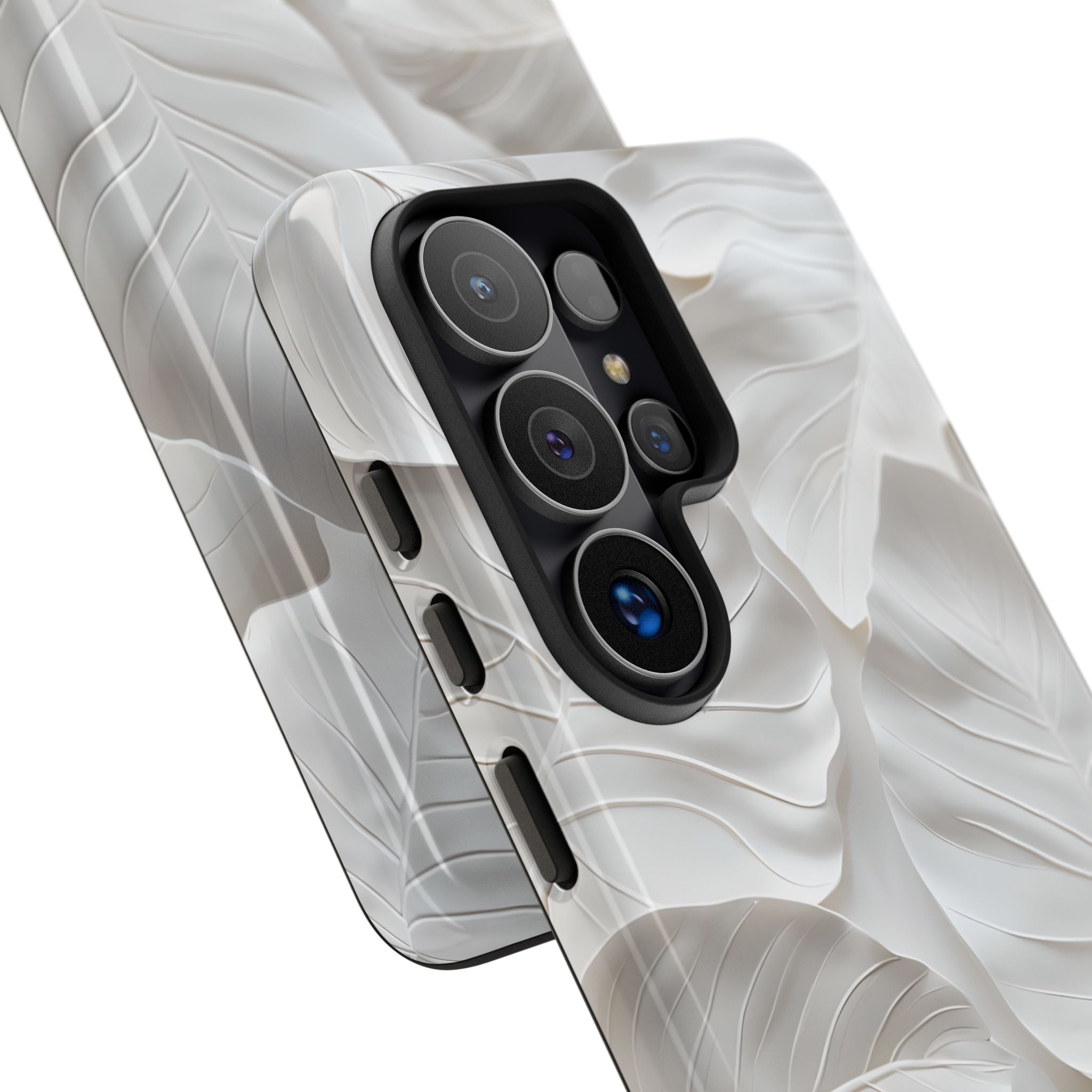 Sculpted Ivory Leaves · Tough Phone Case for Samsung