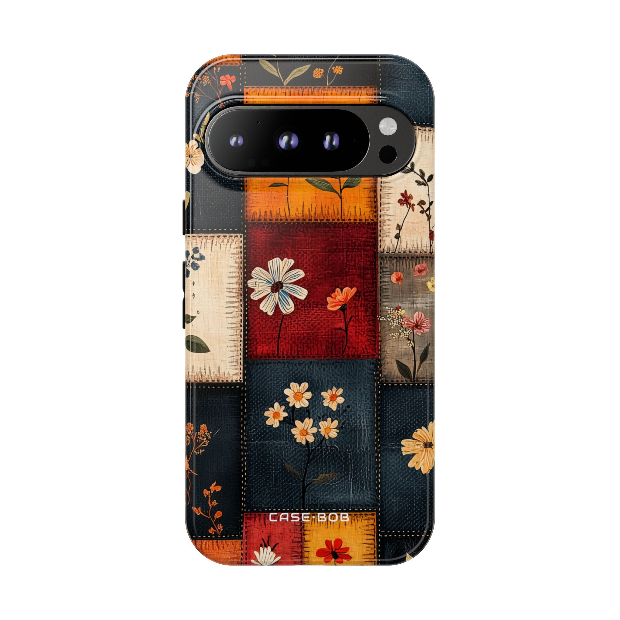 Patchwork Blüten Google Pixel 9 Pro Case - Tough