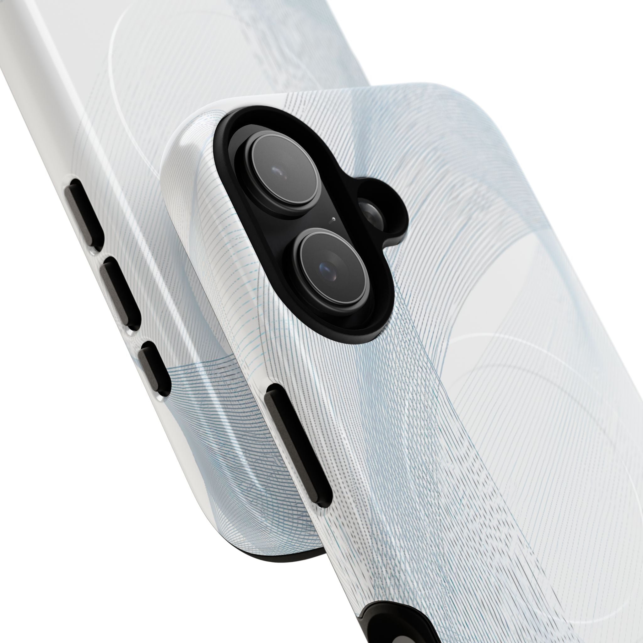White Tough 2.0 Magsafe Phone Case for iPhone - Arctic Line Current