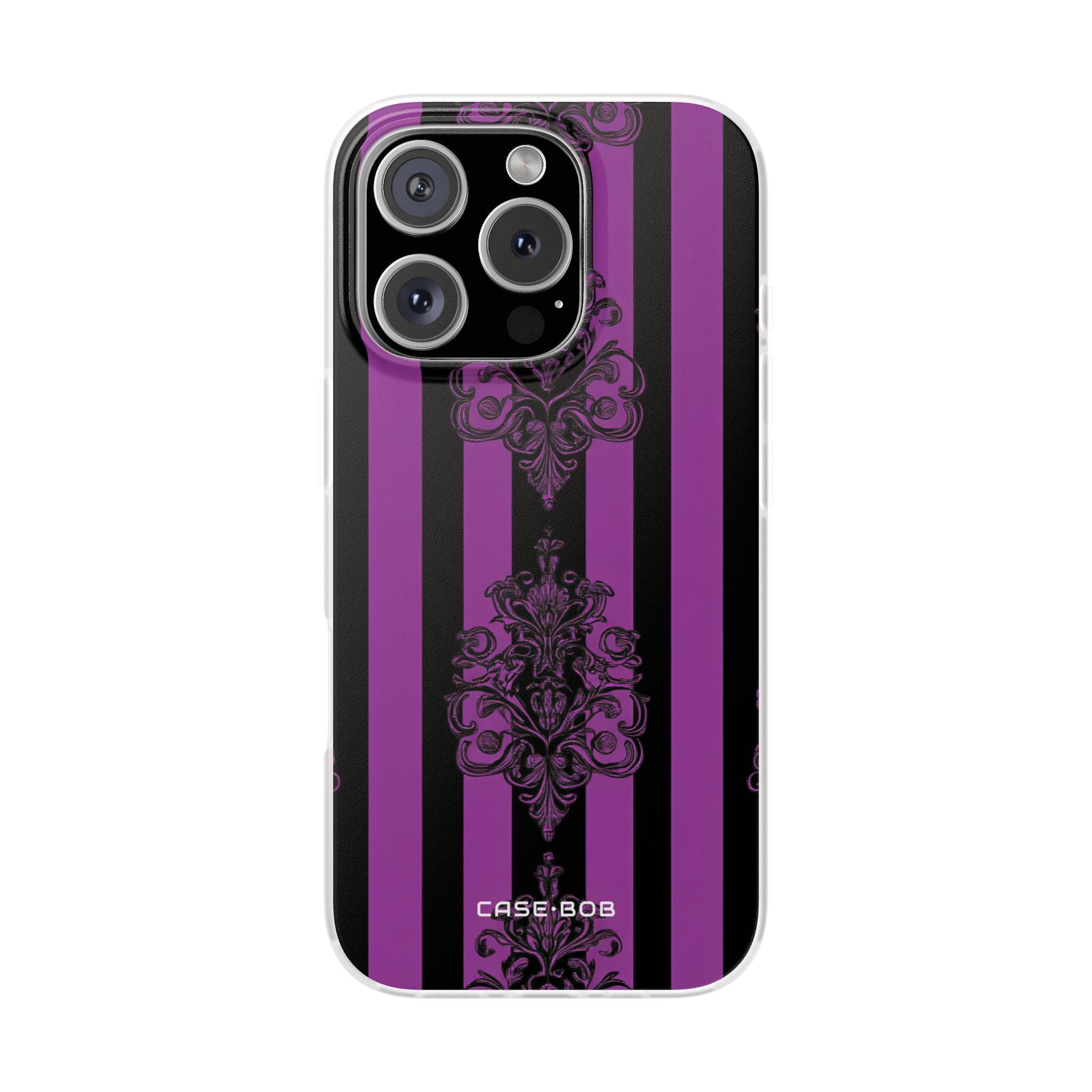Damask Elegance Purple iPhone 16 Pro Case - Soft