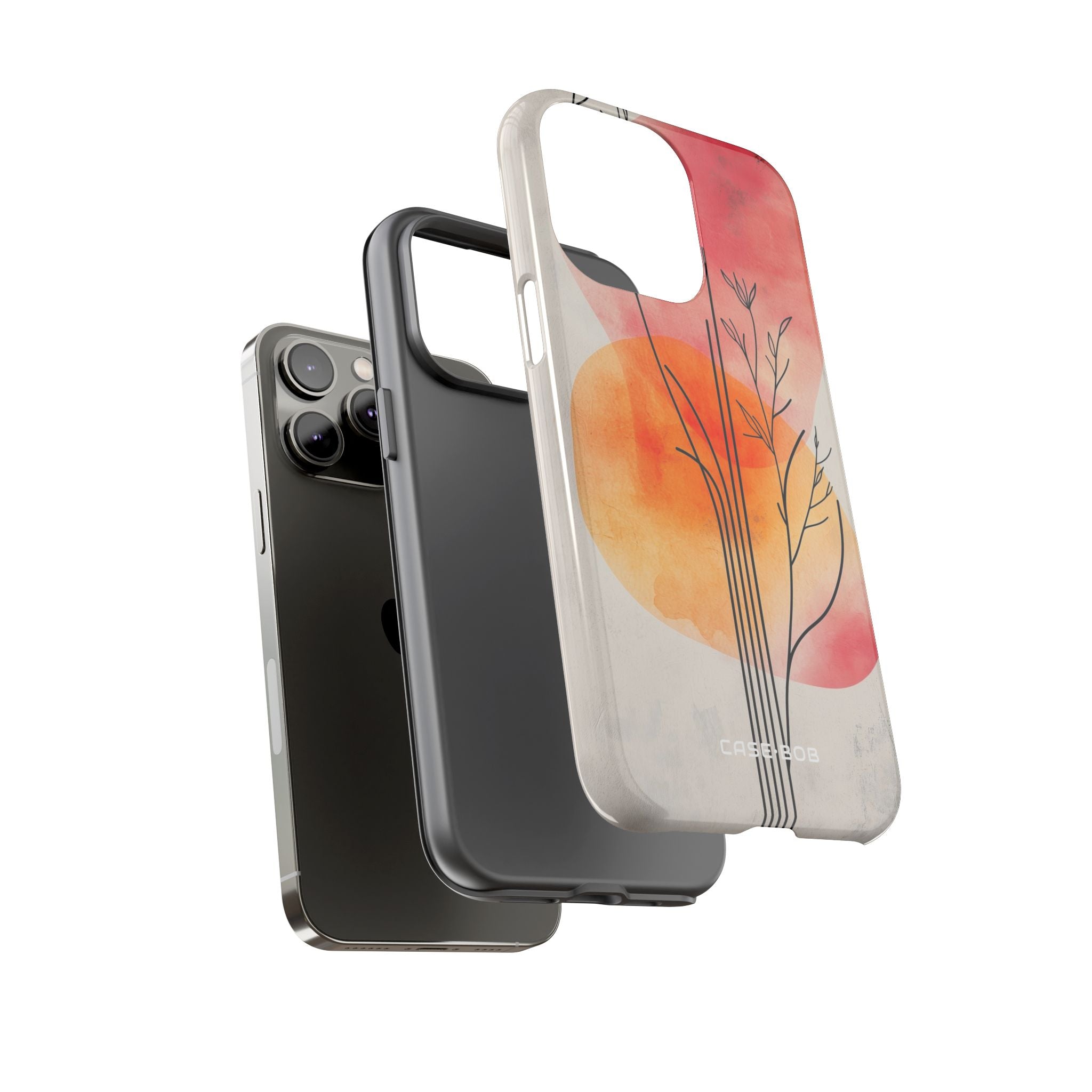 Curved Stem Sunset iPhone 14 Pro Max Case - Tough