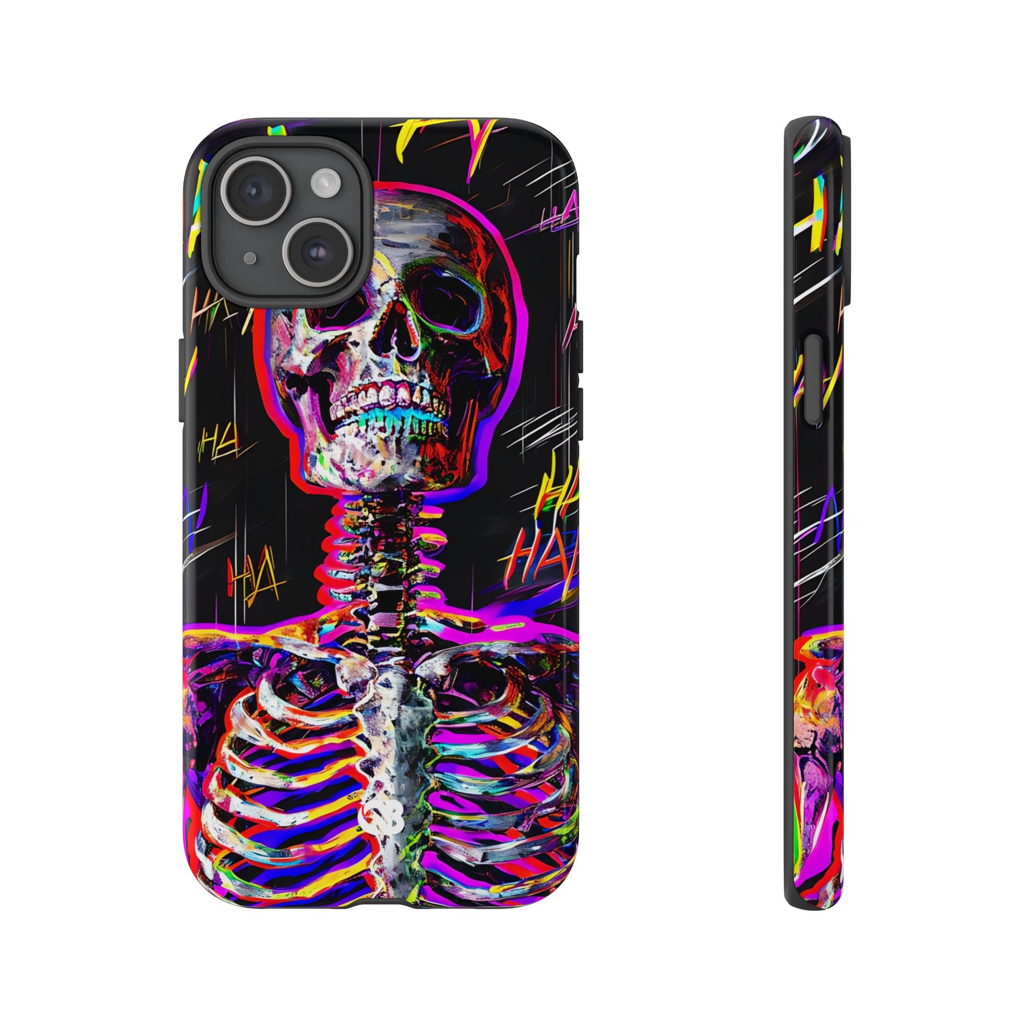 Neon Glitch Skeleton · Tough Handyhülle für iPhone