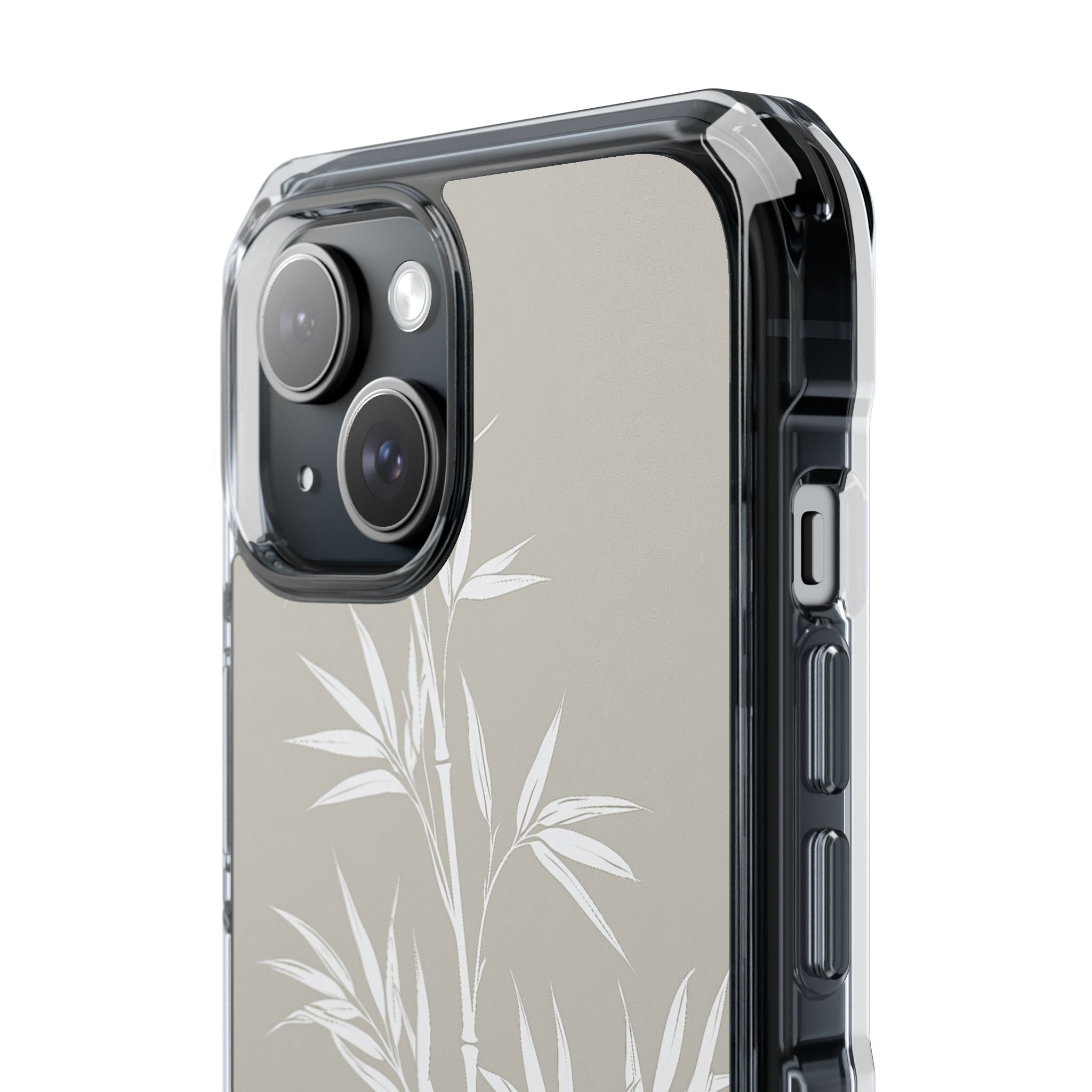 Beige Impact MagSafe Phone Case for iPhone - Sandstone Bamboo Stalks