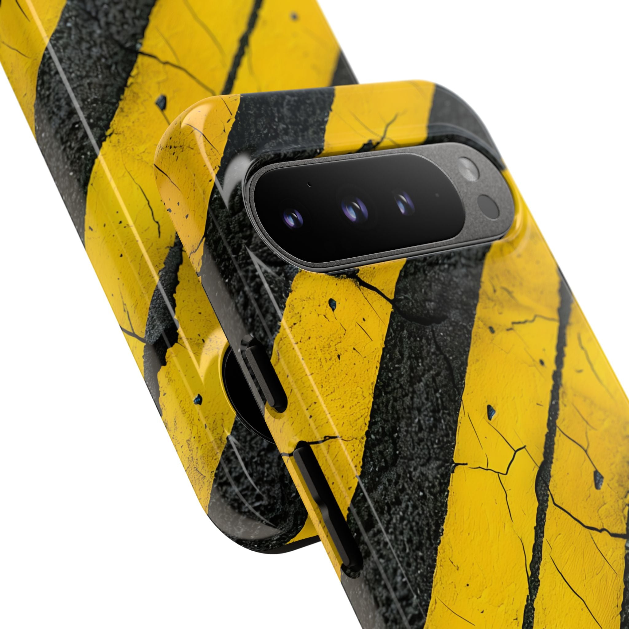 Cracked Hazard Stripes · Tough Phone Case for Google Pixel
