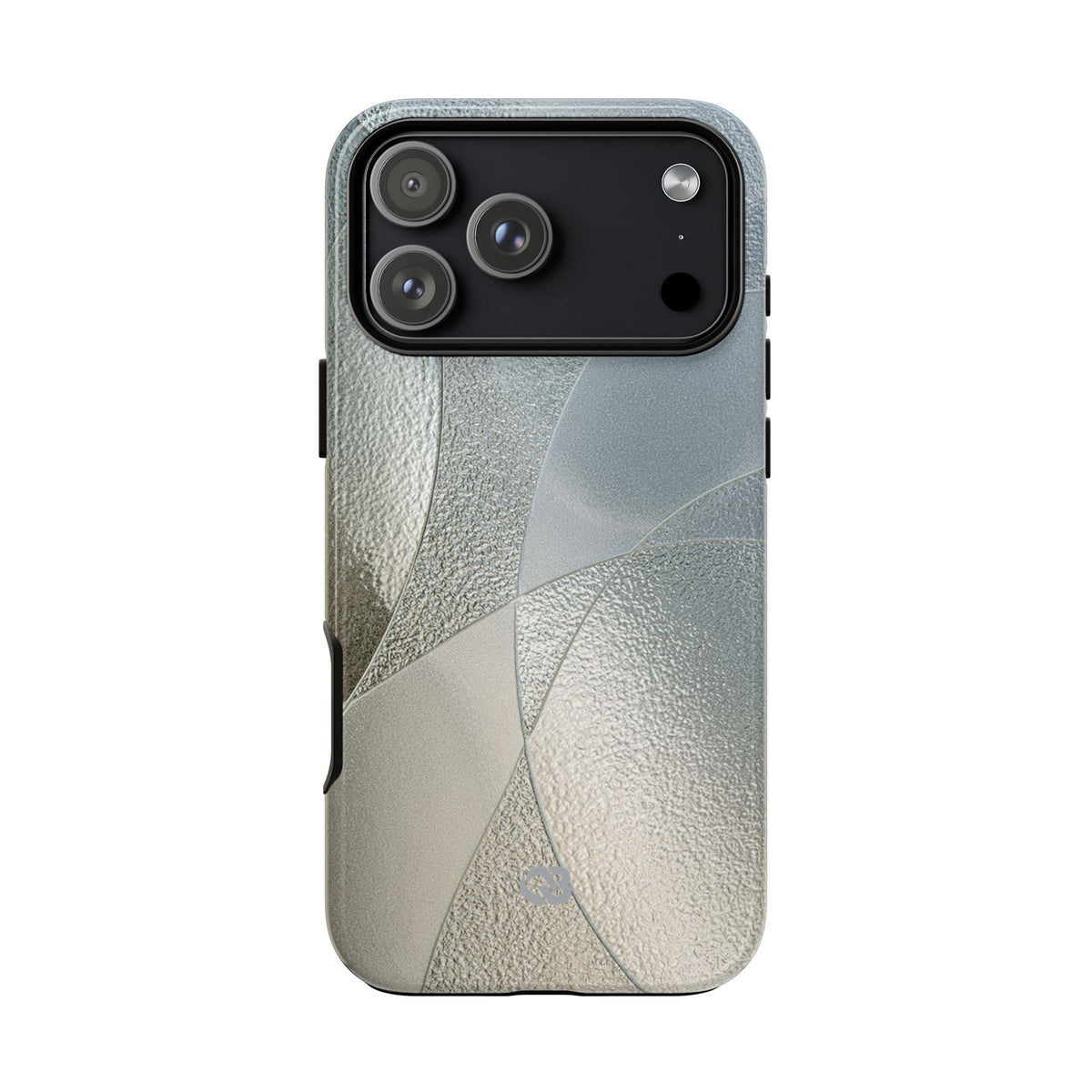 Silver Tough Phone Case for iPhone - Frosted Silver Mosaic