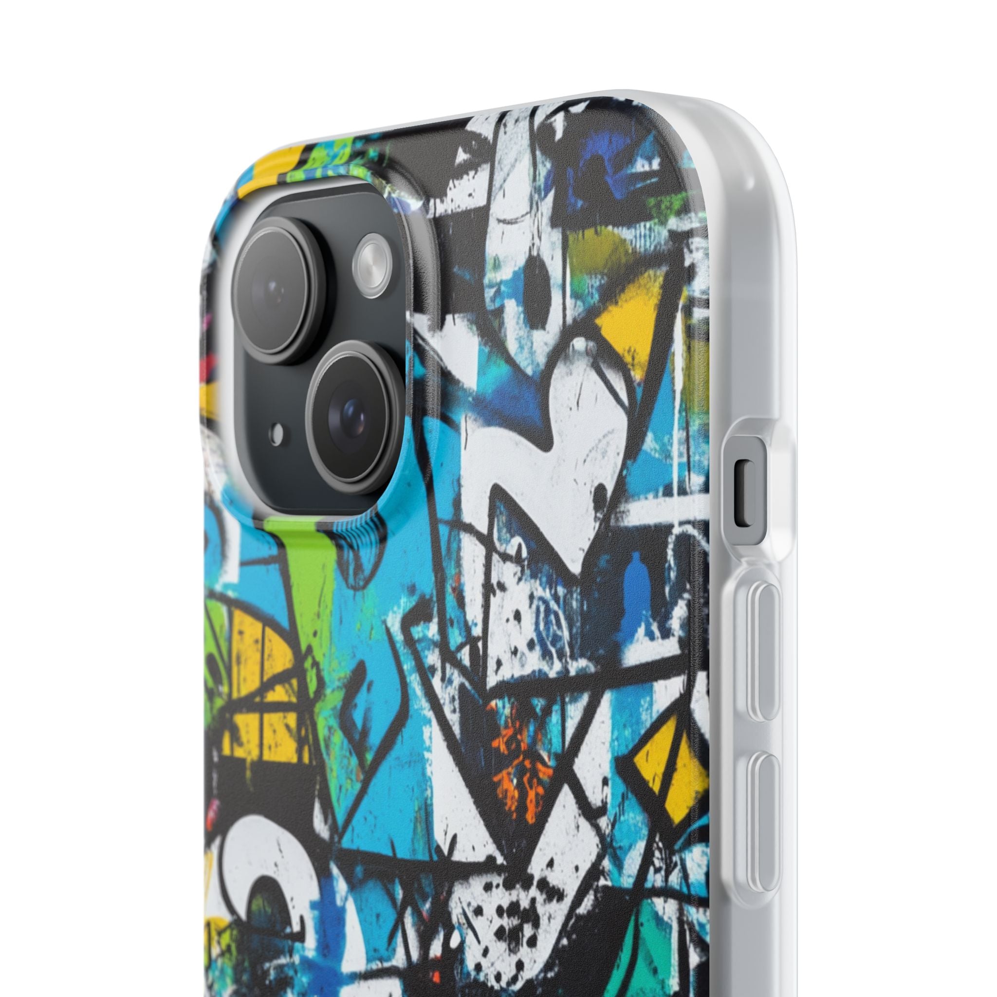 Weißes Ripple Drift iPhone 15 Case - Soft