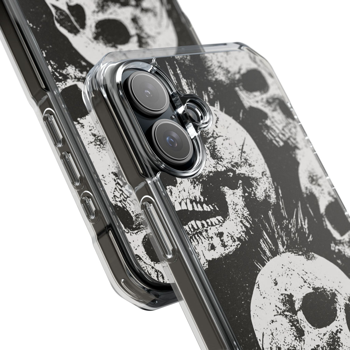 Punk Skull Riot · Clear Impact Magnetic Phone Case for iPhone · Black