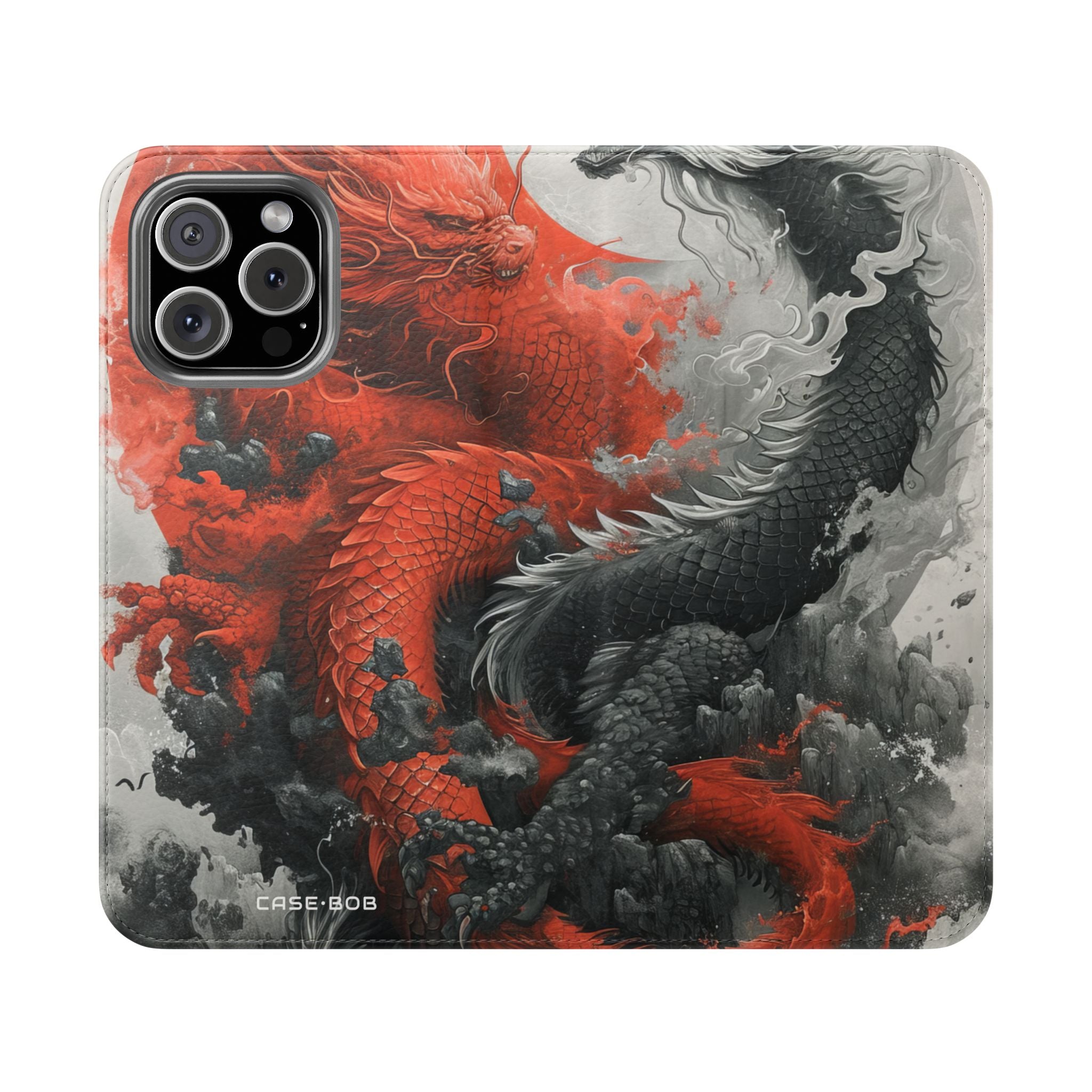 Twin Dragons Dance - iPhone 16 Max Case - Wallet