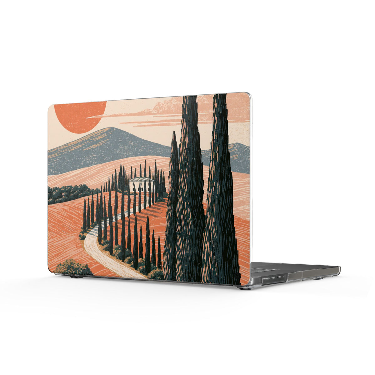 Tuscan Cypress Horizon · Clear Hard Case for MacBook · Orange