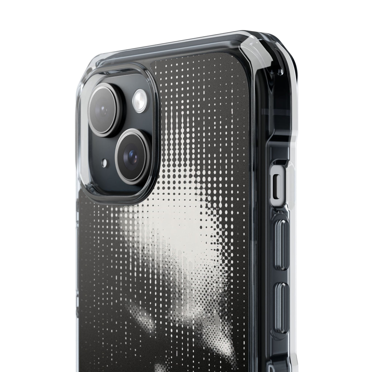 Raster Phantom · Clear Impact Magnetic Phone Case for iPhone · Black