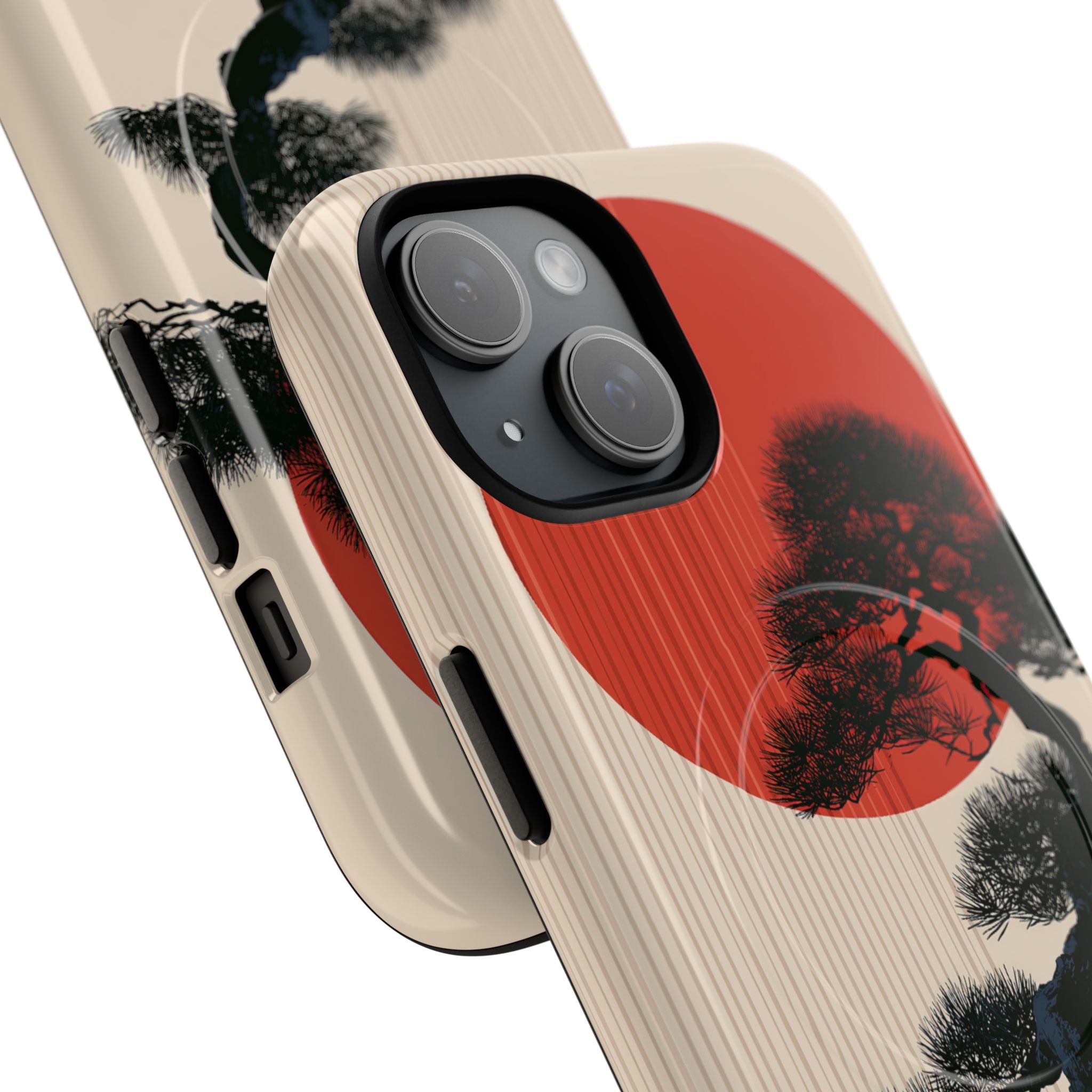Beige Tough 2.0 Magsafe Phone Case for iPhone - Kyoto Crimson Pine