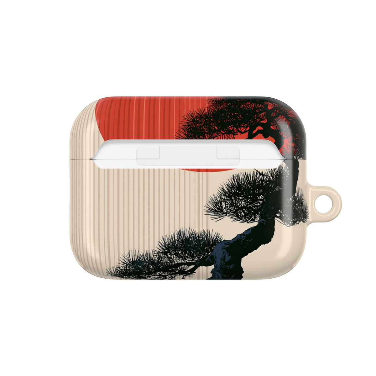 Crimson Sun Bonsai · Hard Case for AirPods & AirPods Pro · Beige