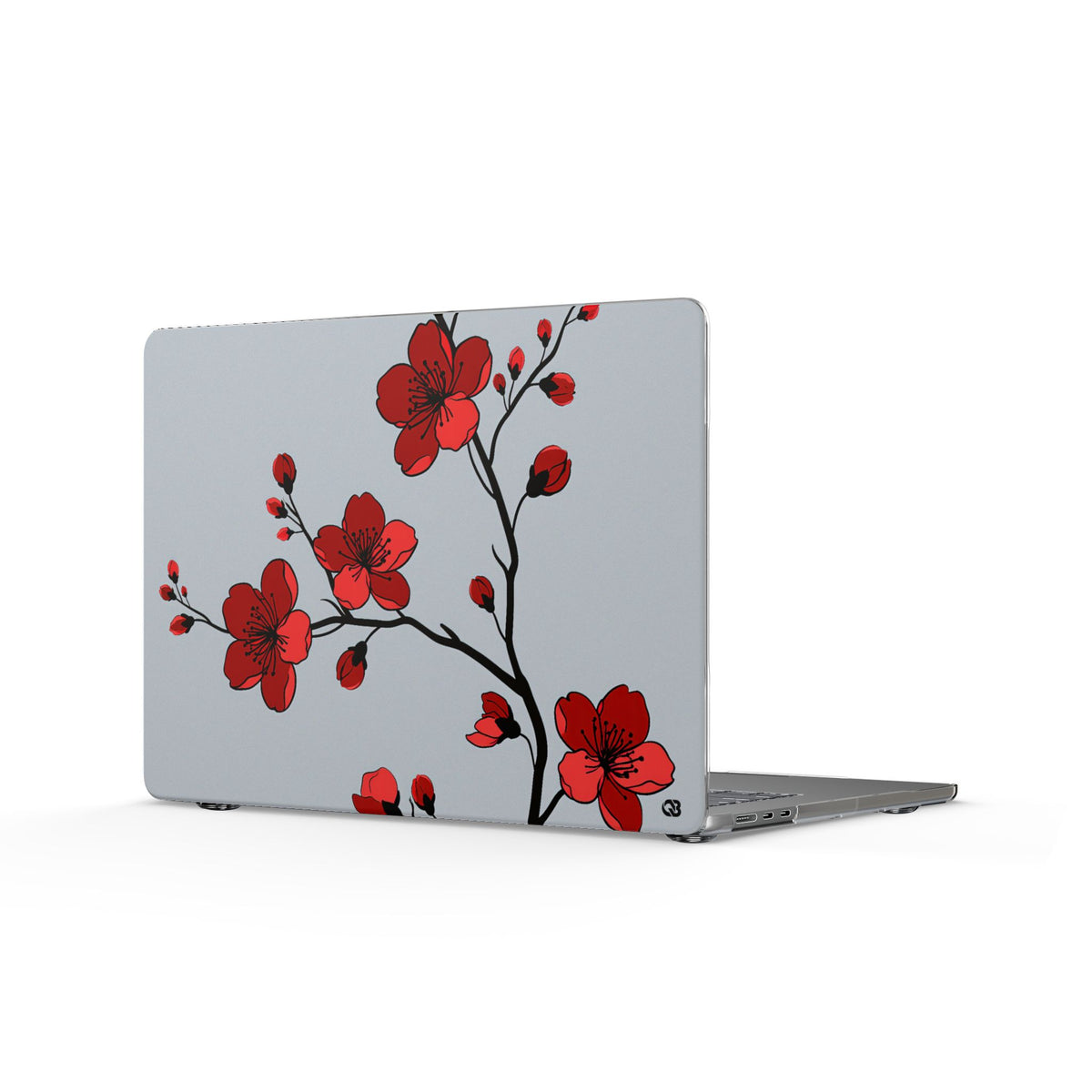 Scarlet Plum Blossom · Clear Hard Case for MacBook · Red
