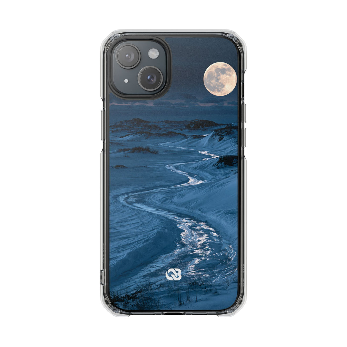 Arctic Moon Drift · Clear Impact Magnetic Phone Case for iPhone · Blue