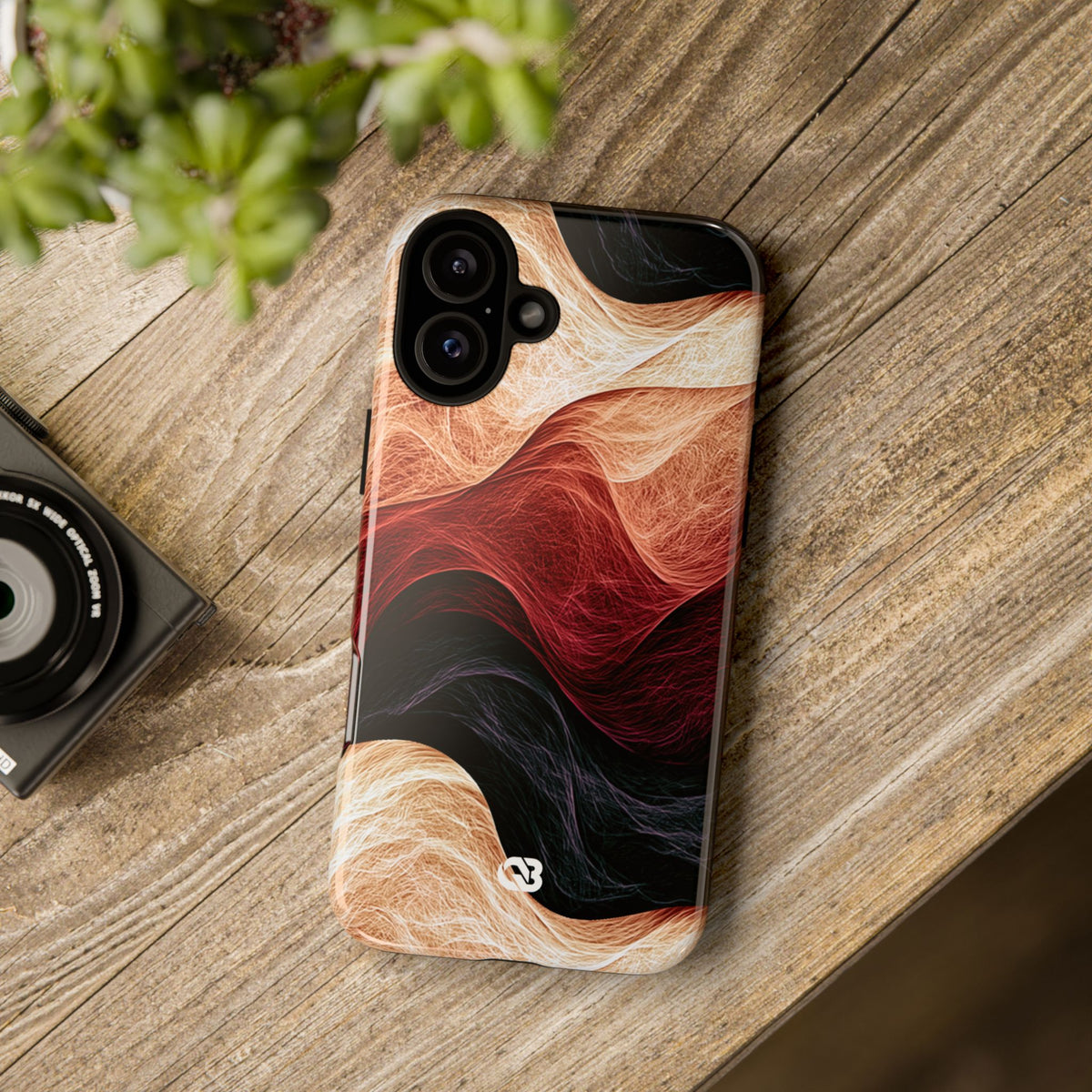 Ember Wave Dispersion · Tough Phone Case for iPhone · Red