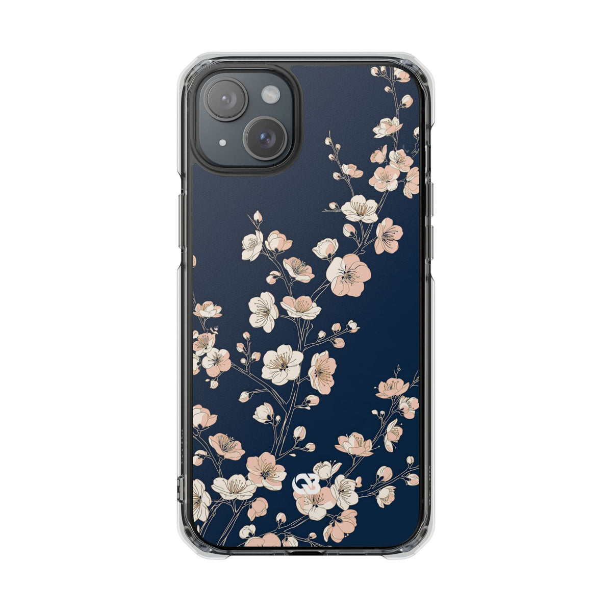 Midnight Plum Blossom · Clear Impact Magnetic Phone Case for iPhone · Blue