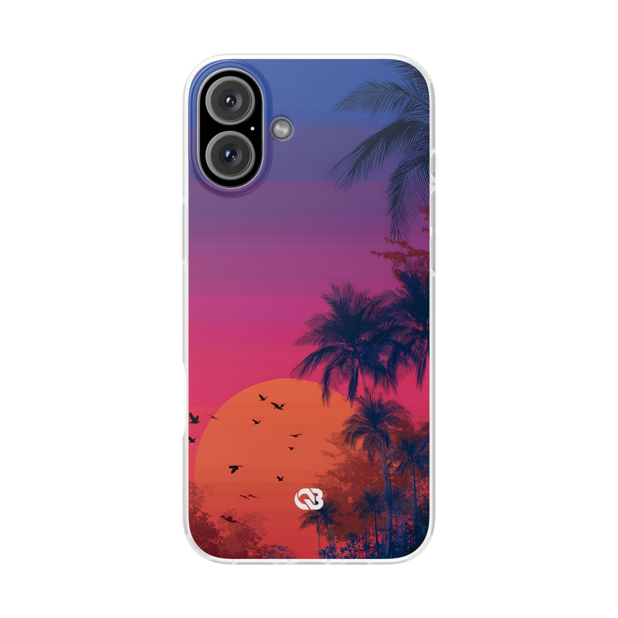 Neon Horizon Palms · Soft Capa para iPhone