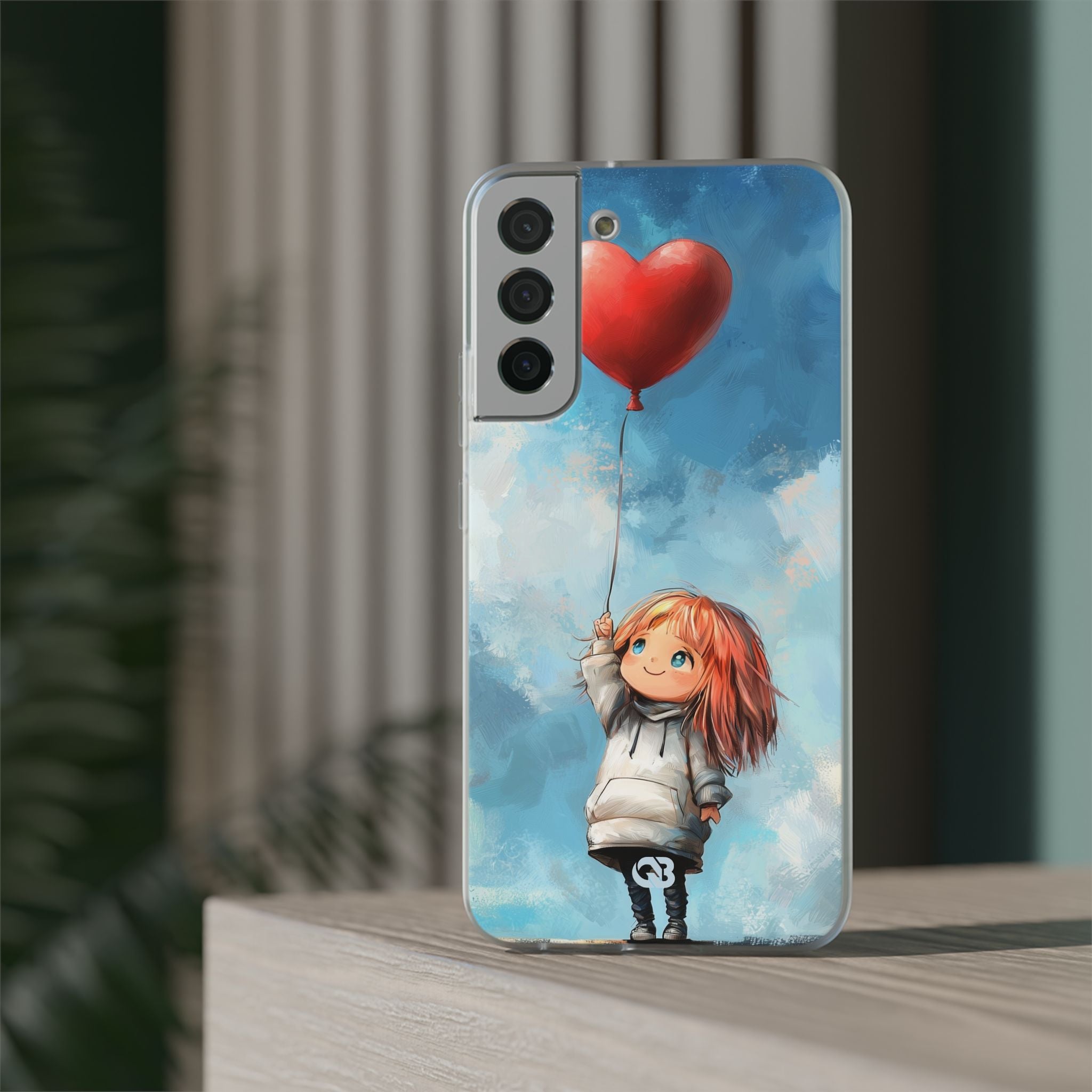 Crimson Heart Sky · Soft Phone Case for Samsung