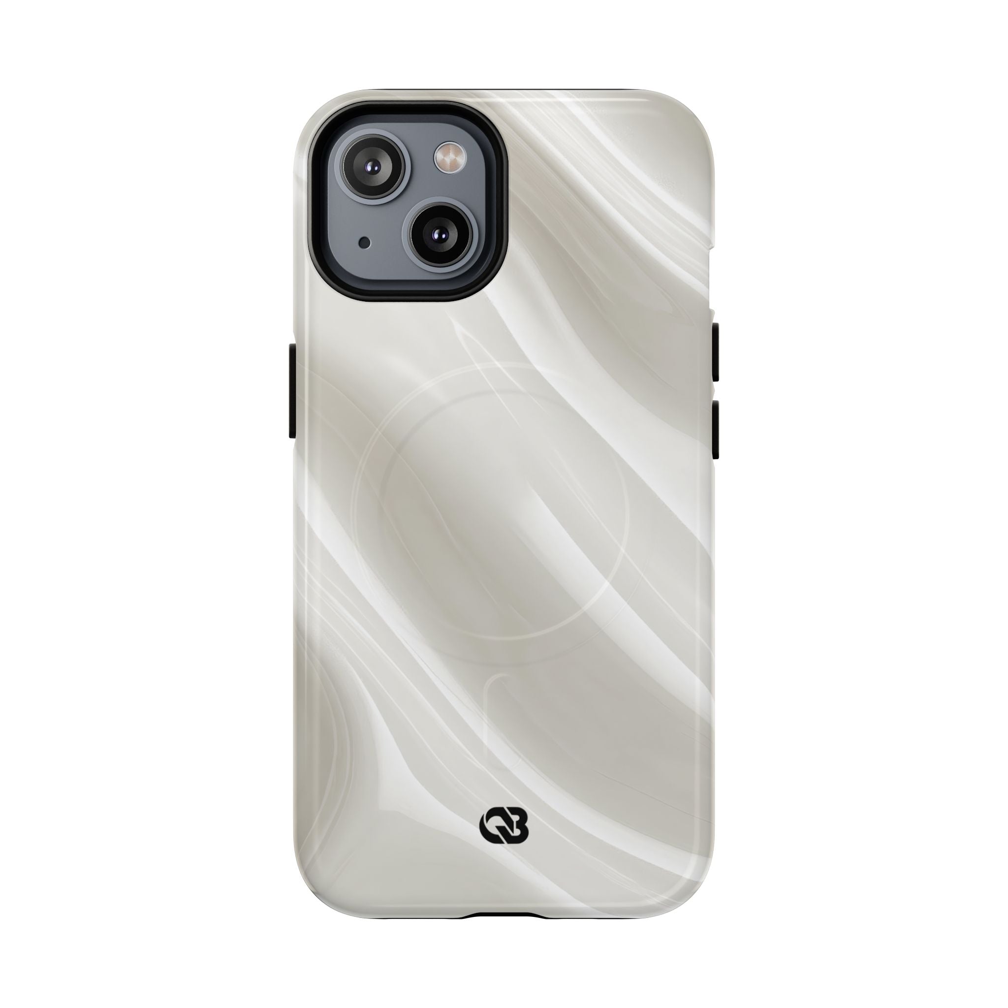 White Tough 2.0 Magsafe Phone Case for iPhone - Polished Ivory Wave