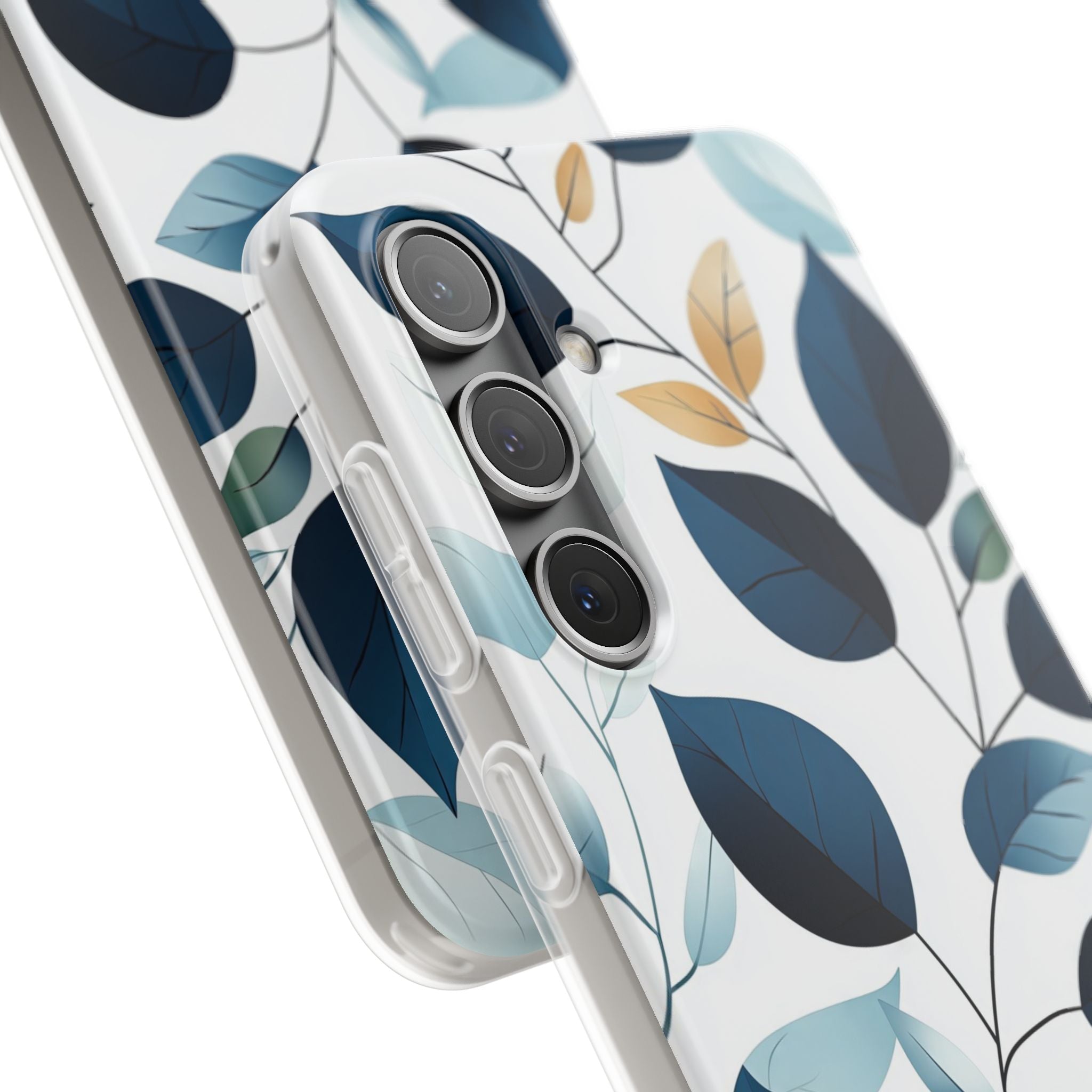 Navy Leaf Veins Samsung S24 Case - Soft