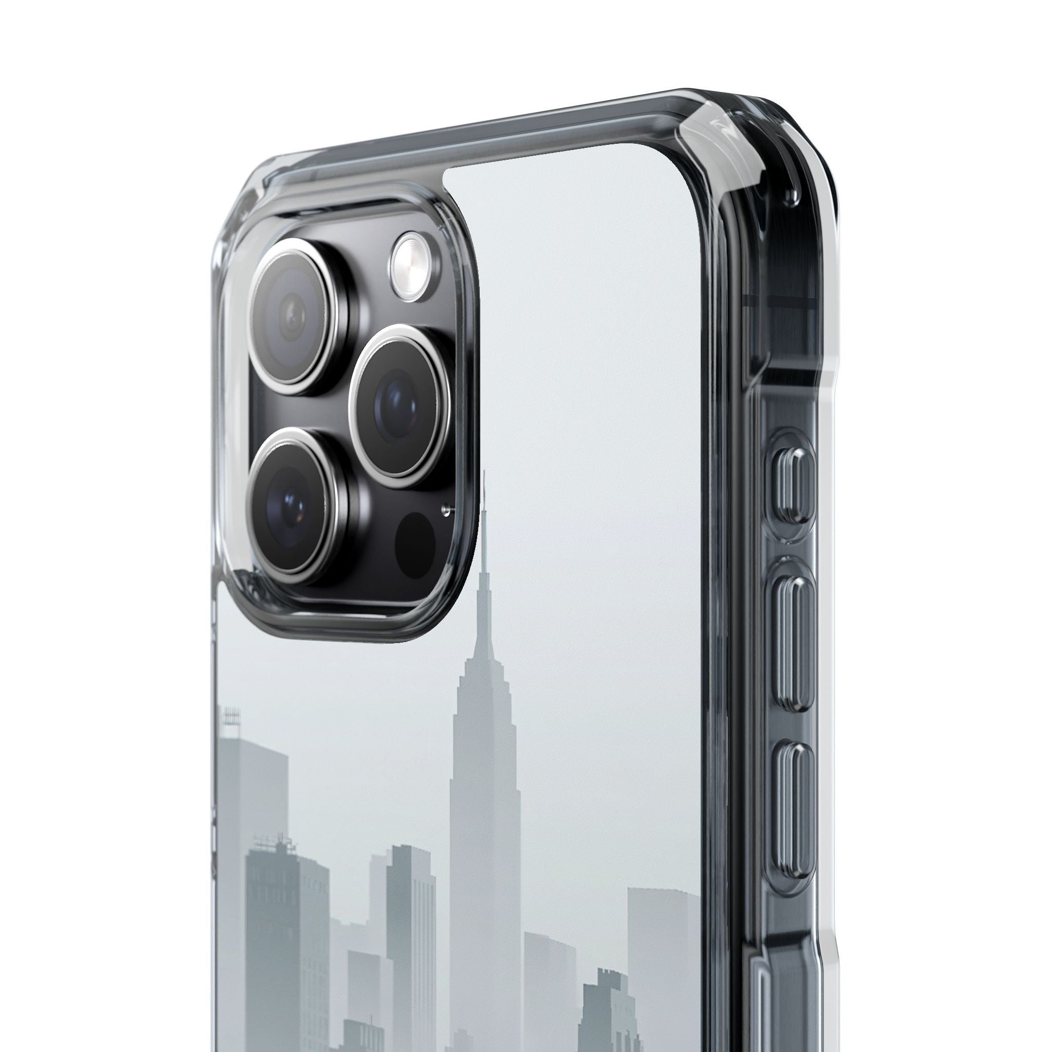 Grey Impact MagSafe Phone Case for iPhone - Steel Mist Skyline