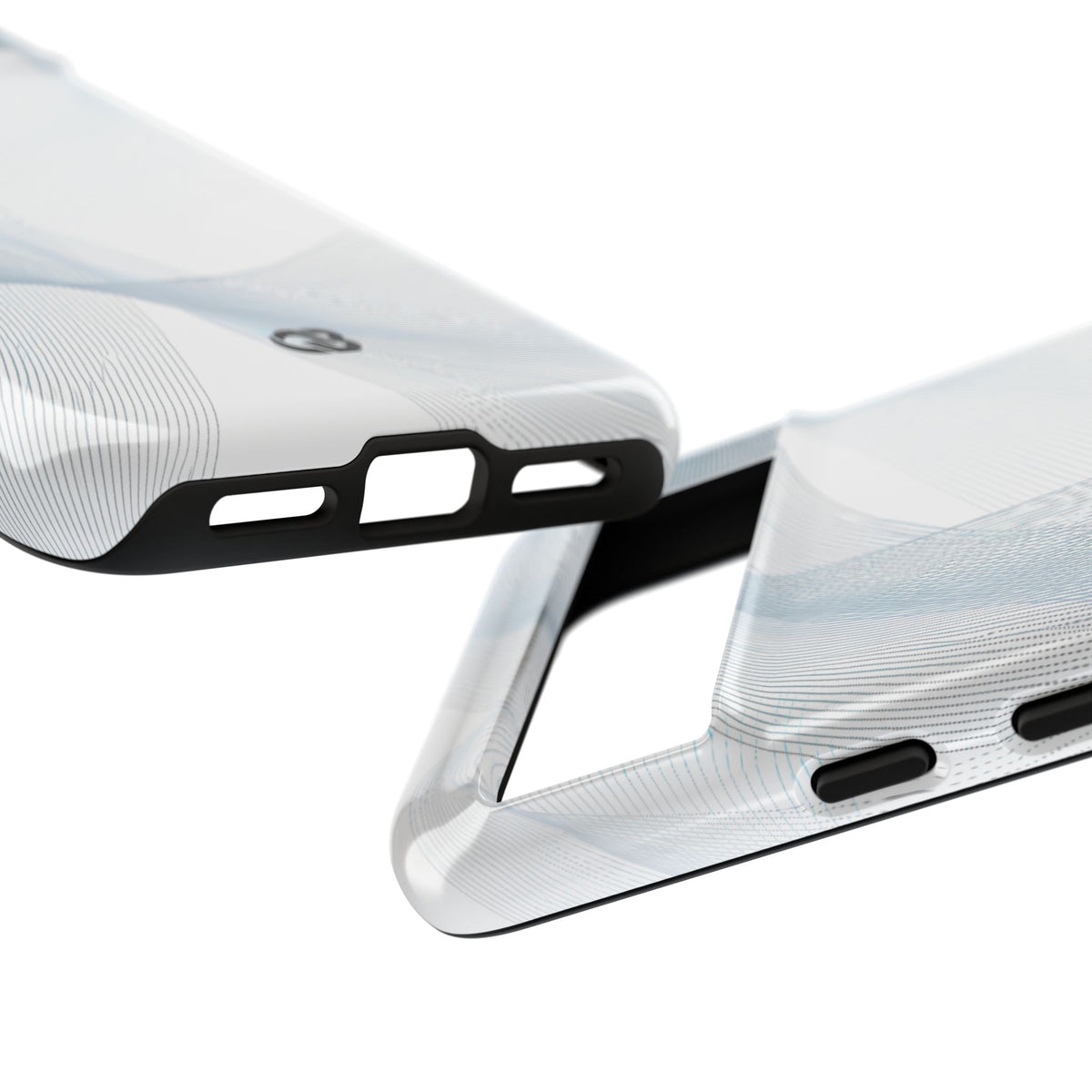 White Tough Phone Case for Google Pixel - Arctic Line Current