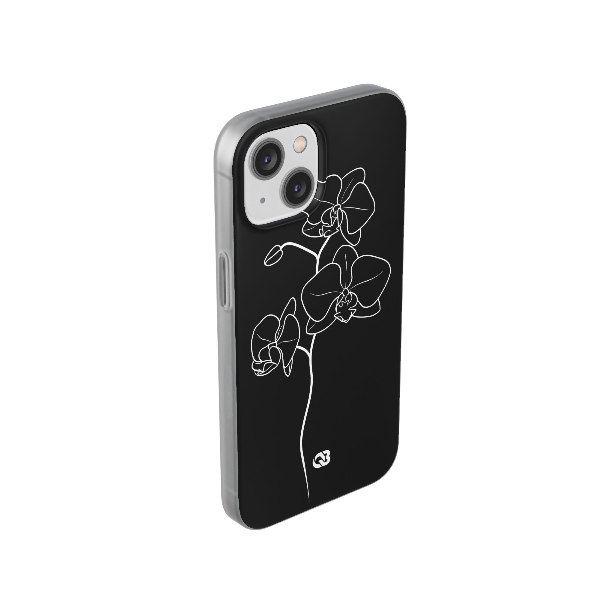 Black Lite Phone Case for iPhone - Noir Alabaster Orchid