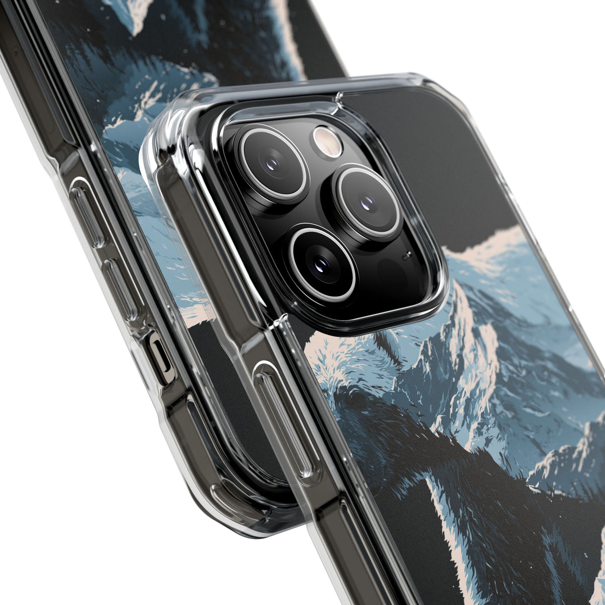 Nordic Arctic Bear · Clear Impact Magnetic Phone Case for iPhone · Black