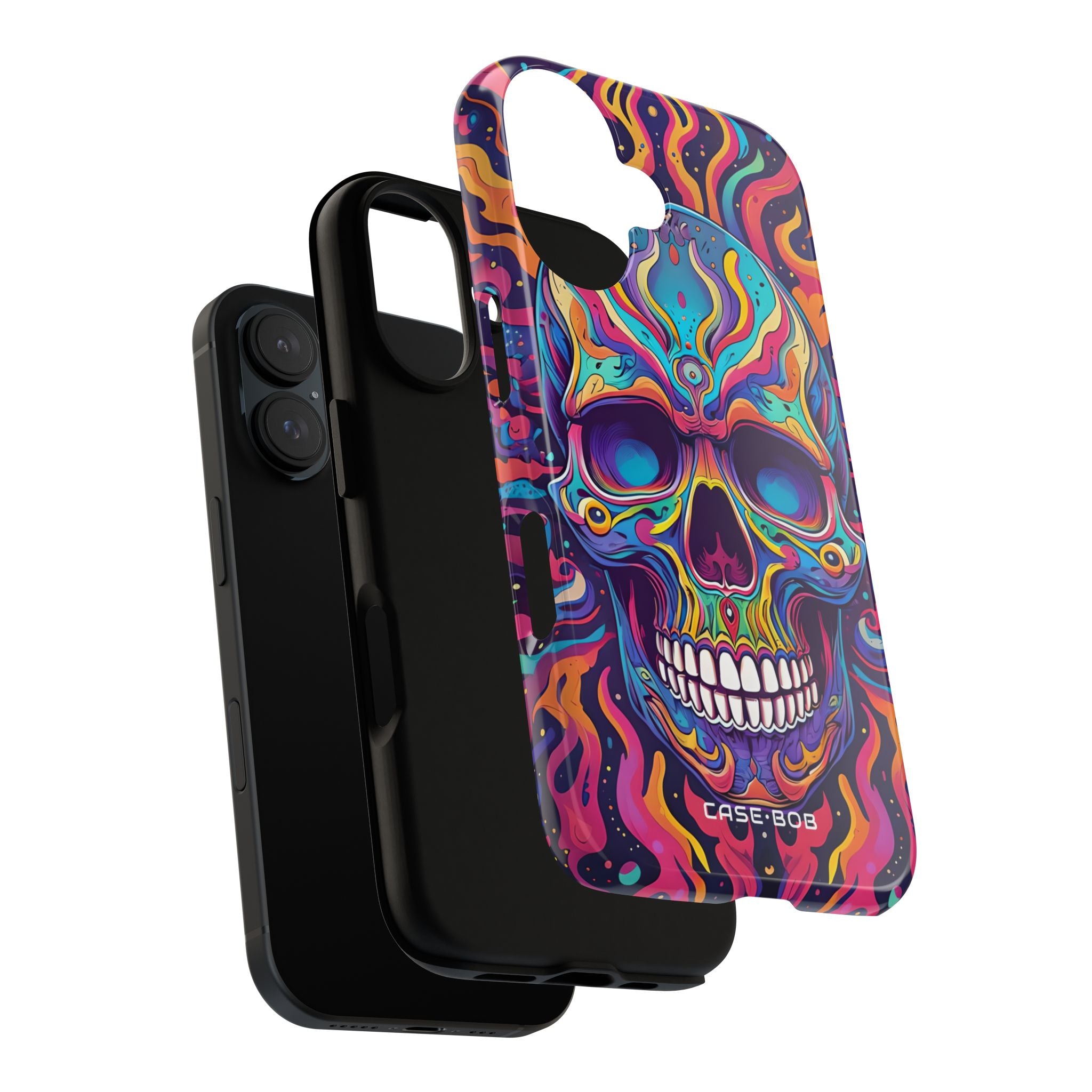 Flaming Skull iPhone 16 Case - Tough