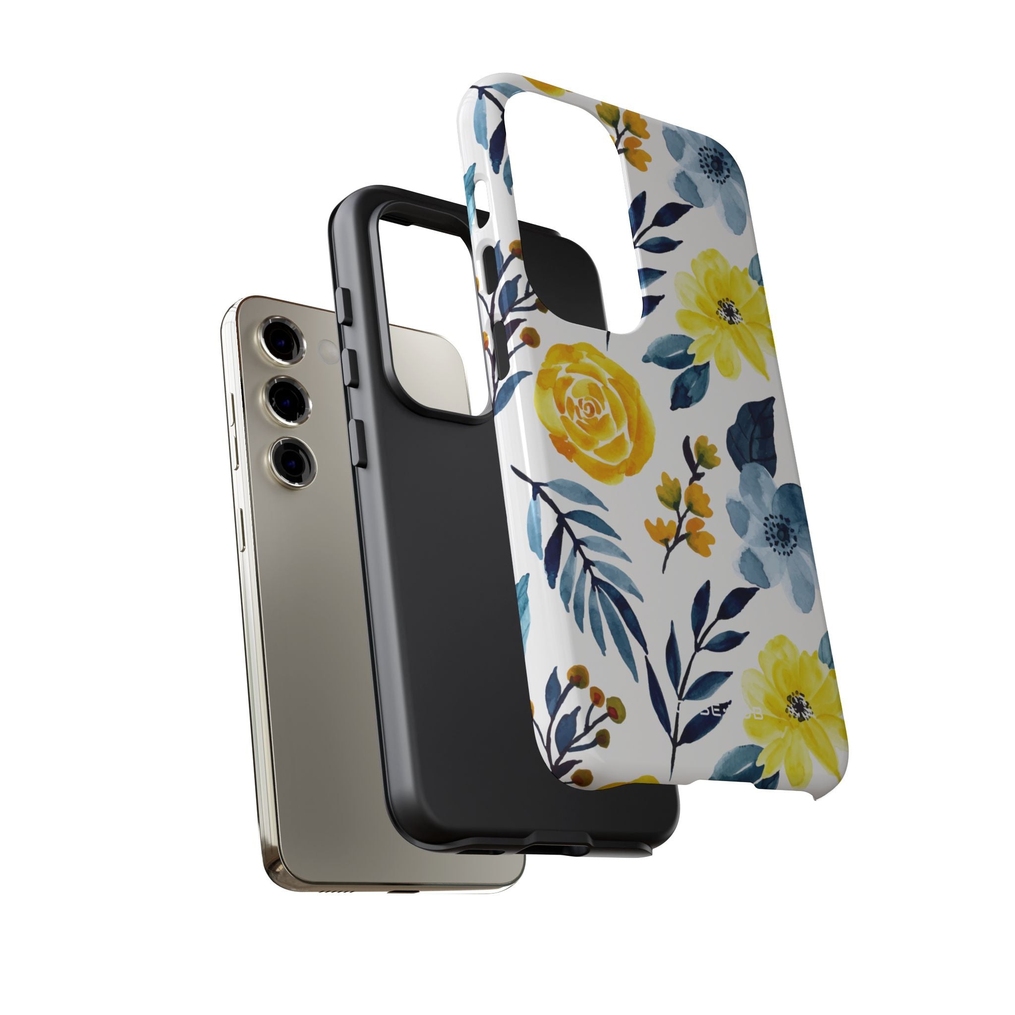 Kultainen kukka Samsung S23 -kova suojakotelo