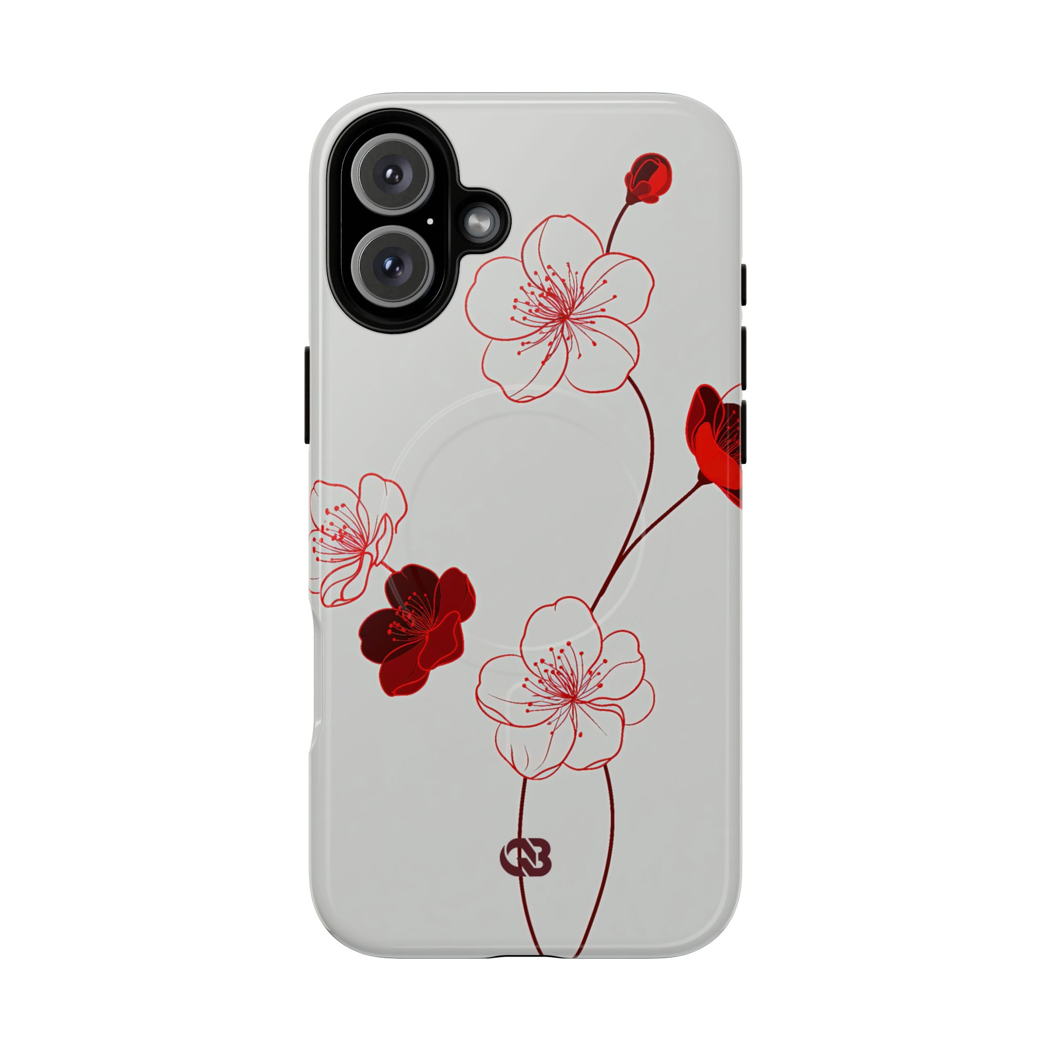 Red Tough 2.0 Magsafe Phone Case for iPhone - Kyoto Ember Bloom