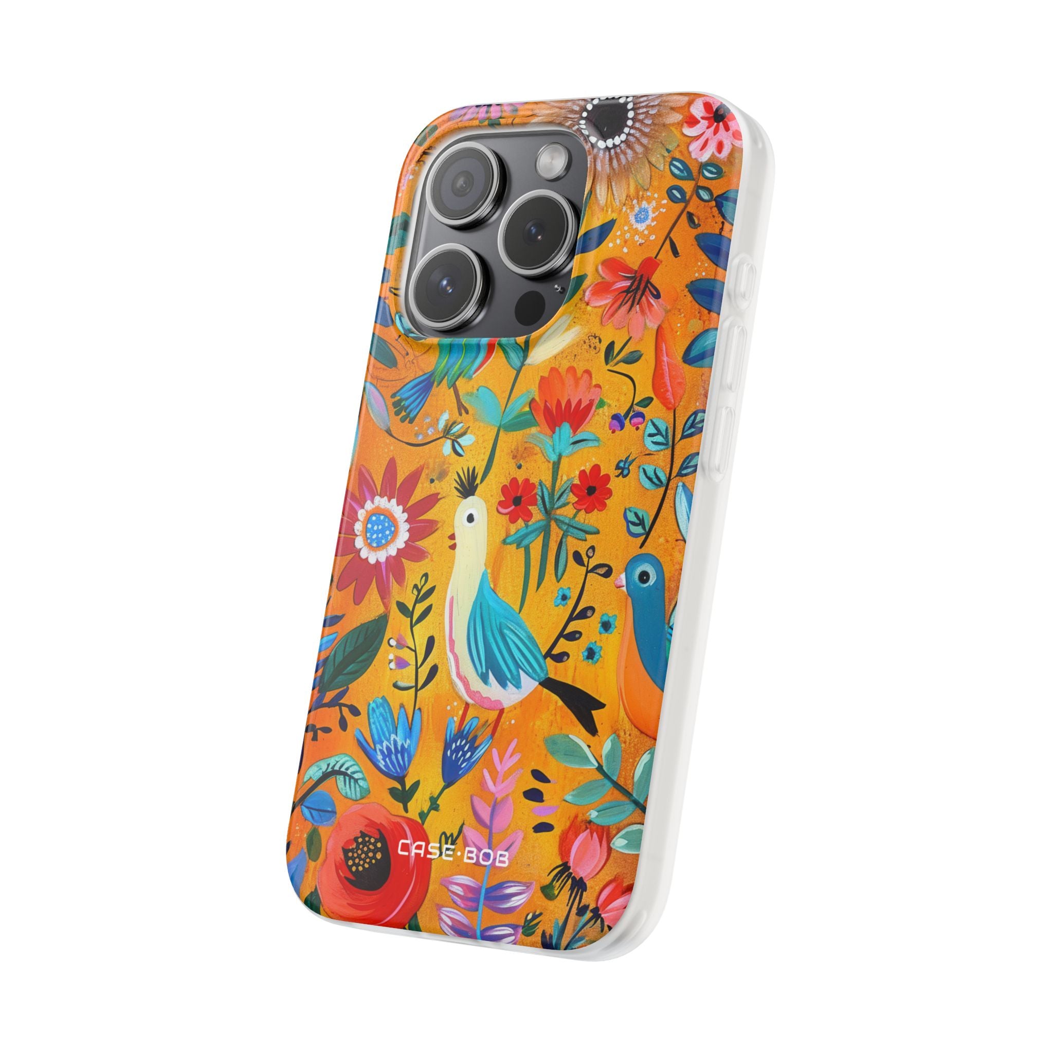 Colorful Birds Bloom iPhone 15 Pro Case - Soft
