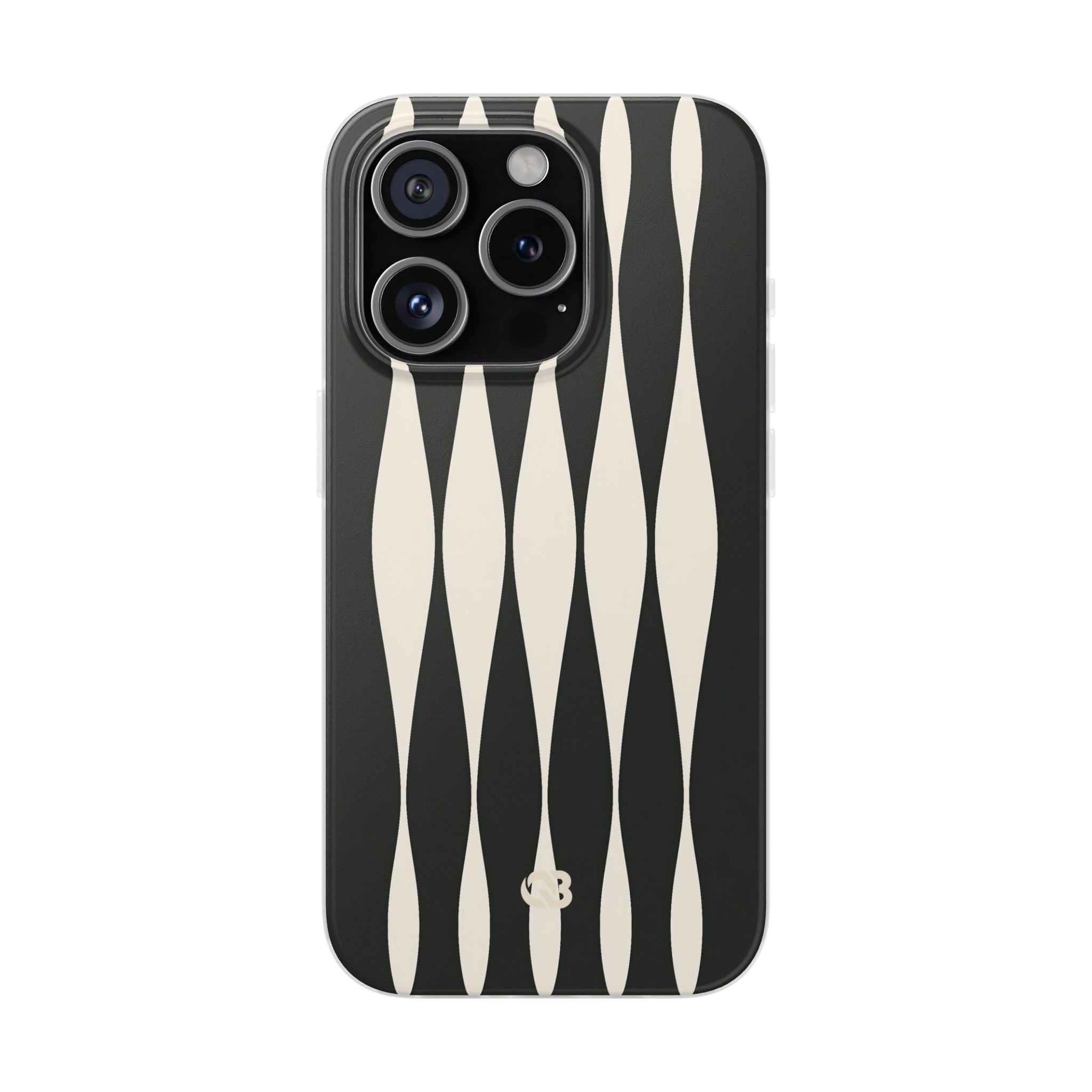 Black Lite Phone Case for iPhone - Ivory Spindle Grid