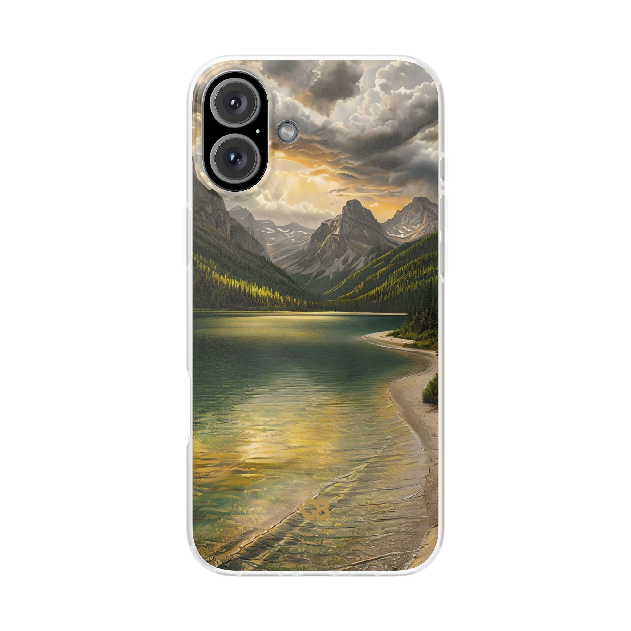 Gilded Mountain Lake · Soft Phone Case for iPhone