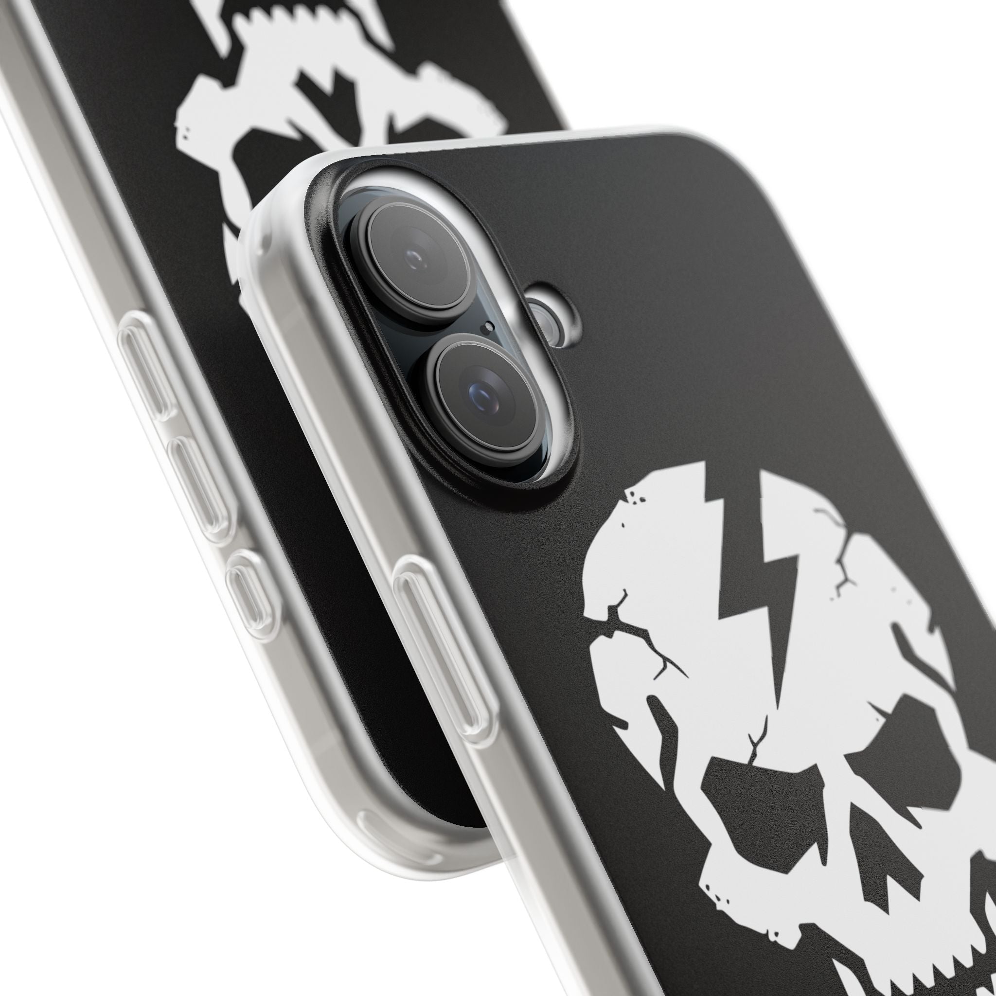 Shattered Bolt Skull · Soft Phone Case for iPhone
